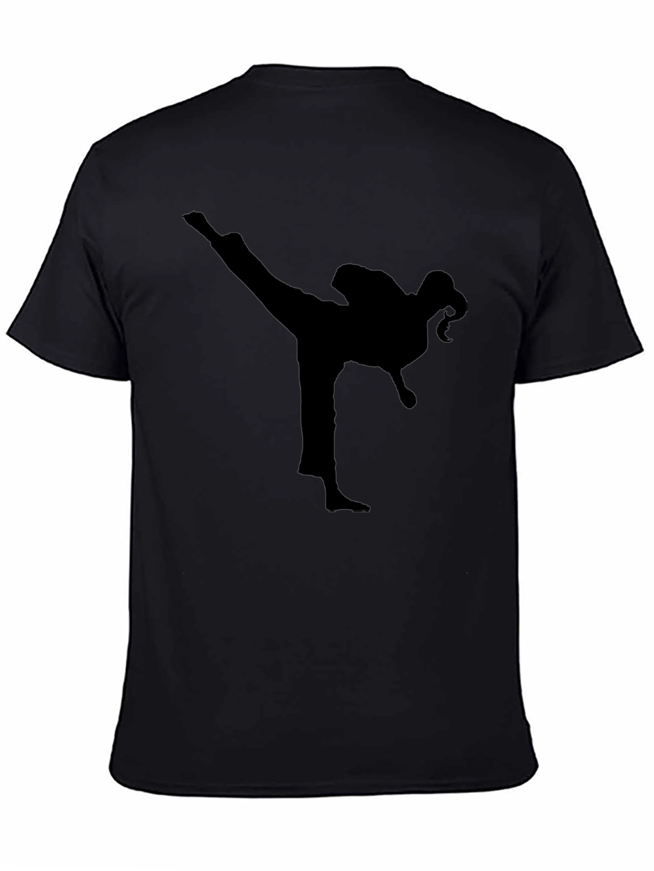 Black Karate Silhouette Tee - Martial Arts Inspired T-Shirt