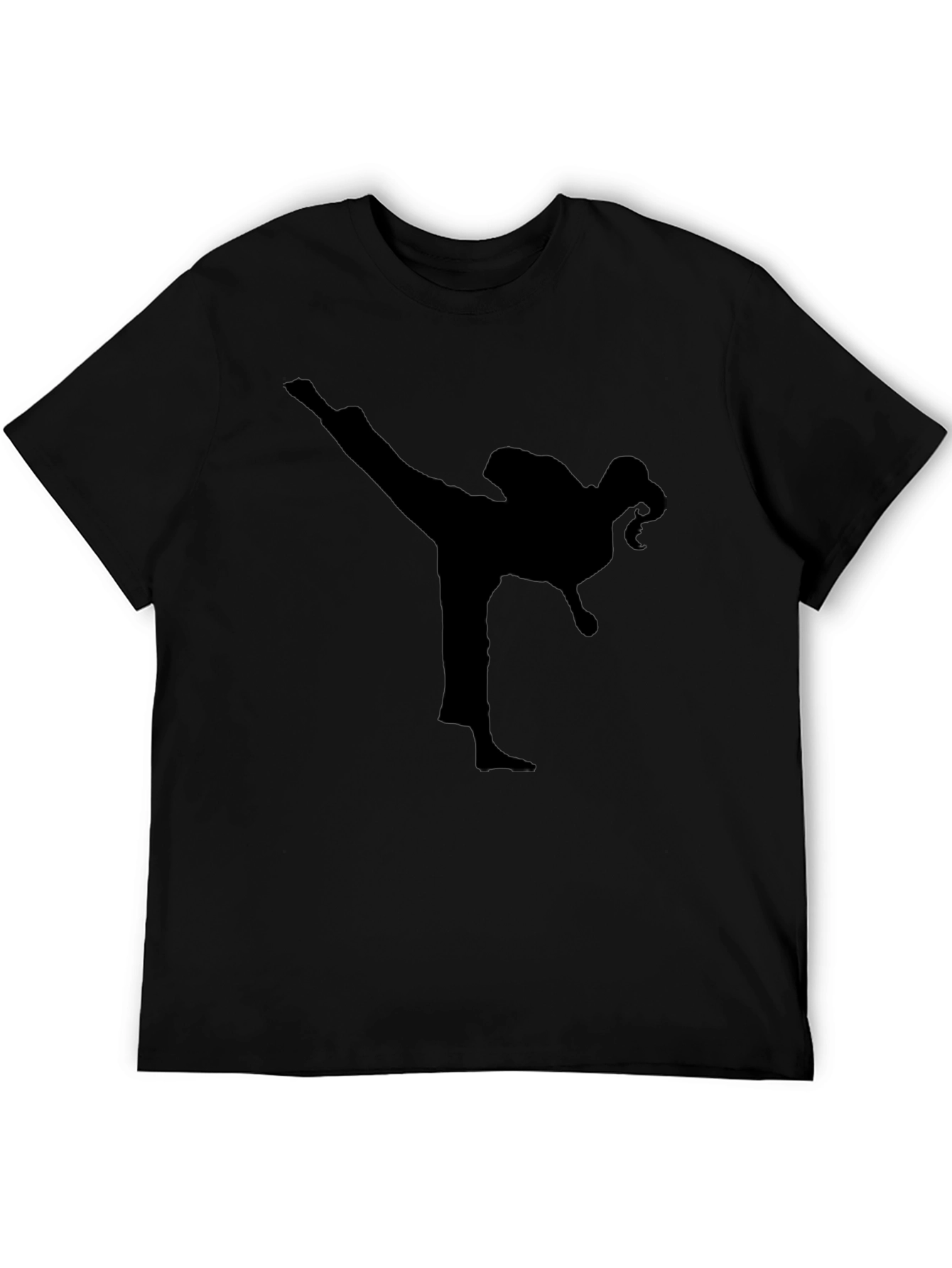 Black Karate Silhouette Tee - Martial Arts Inspired T-Shirt