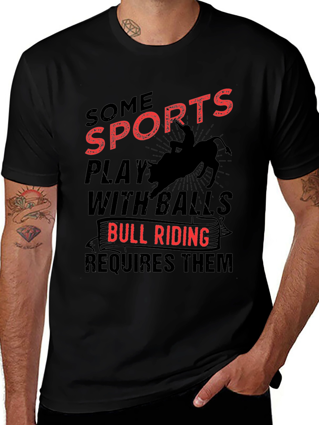 Bull Riding Balls T-Shirt Rodeo Cowboy Gift
