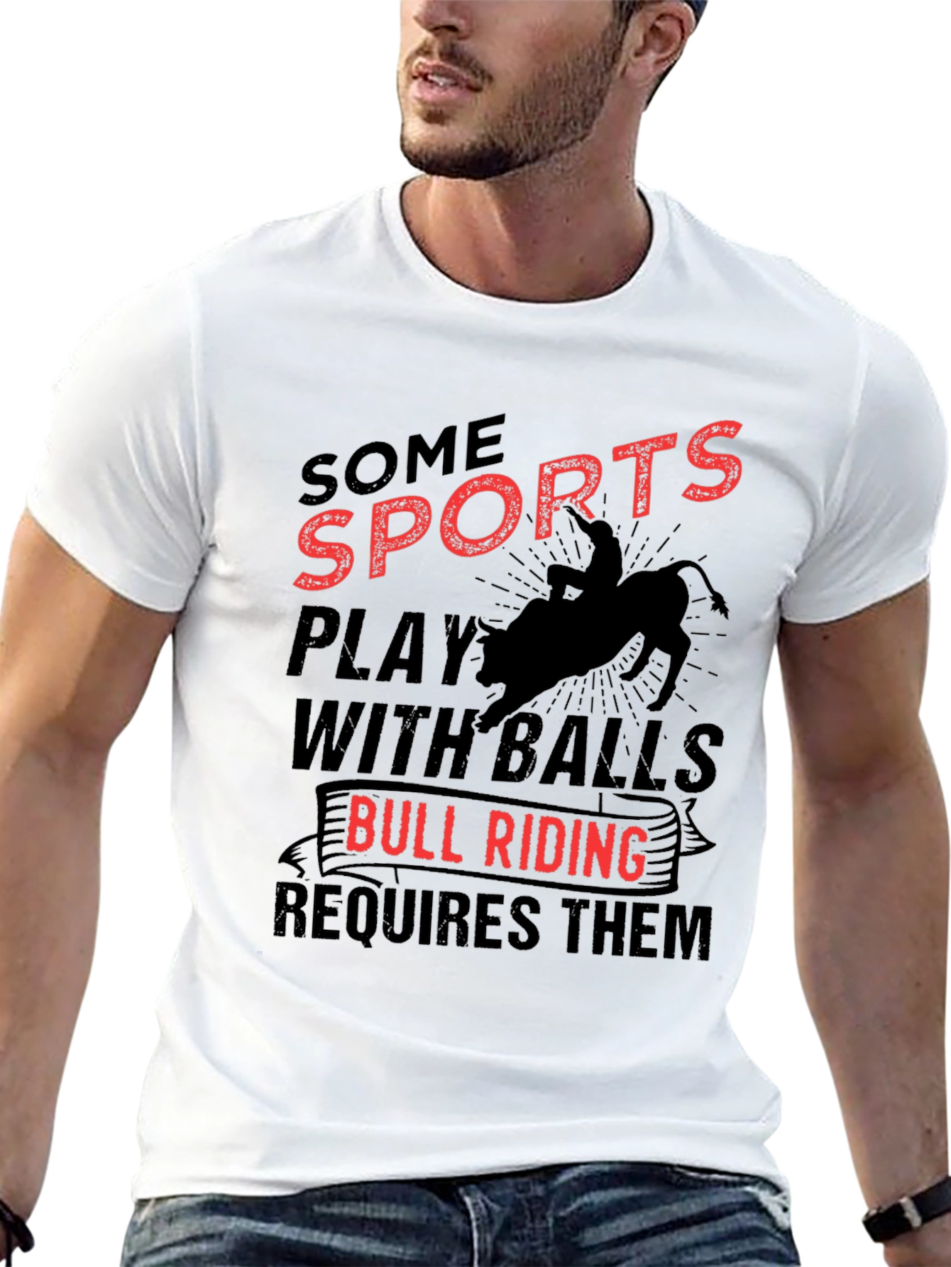 Bull Riding Balls T-Shirt Rodeo Cowboy Gift