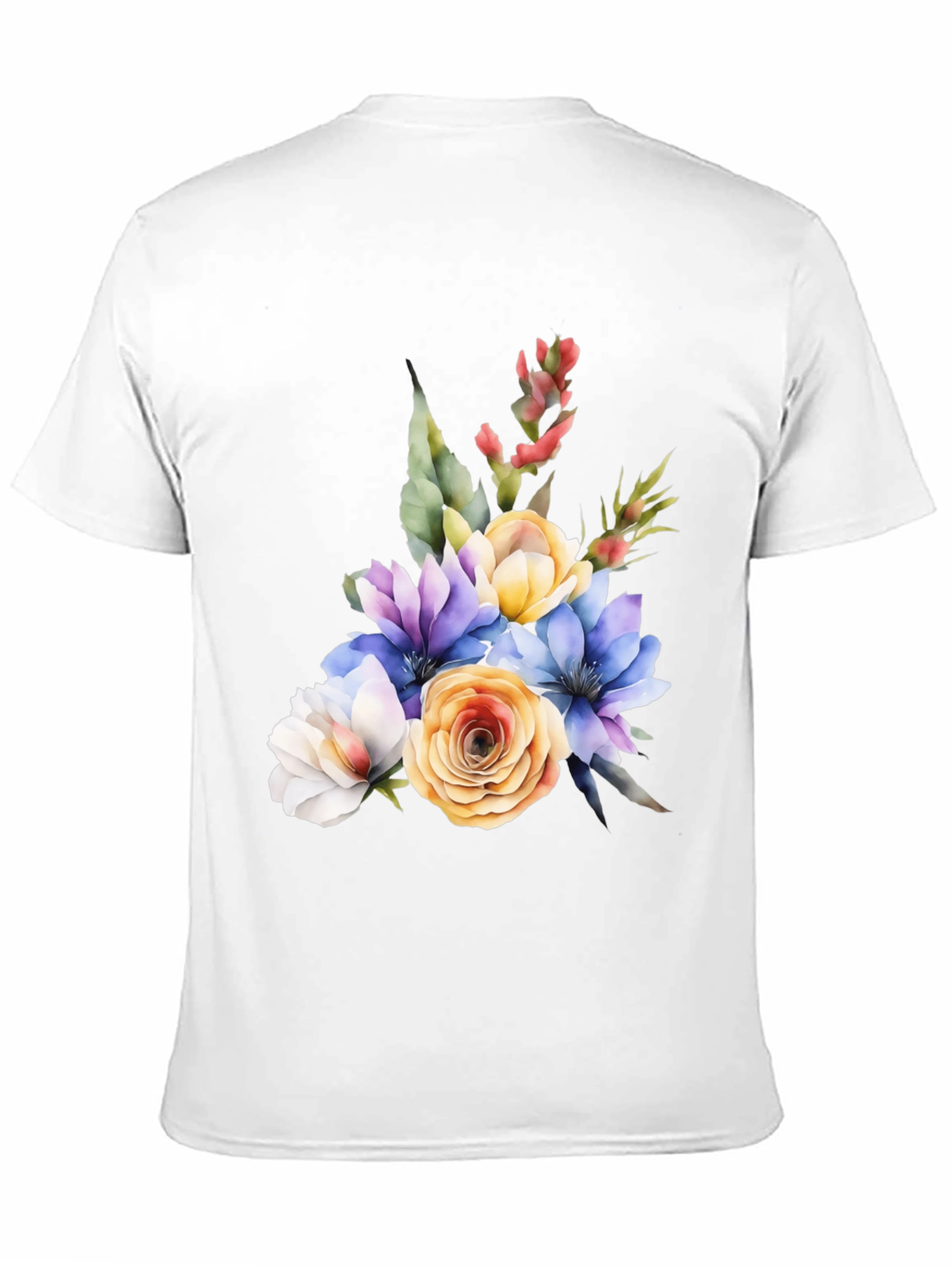 Floral Bouquet Graphic Black T-Shirt