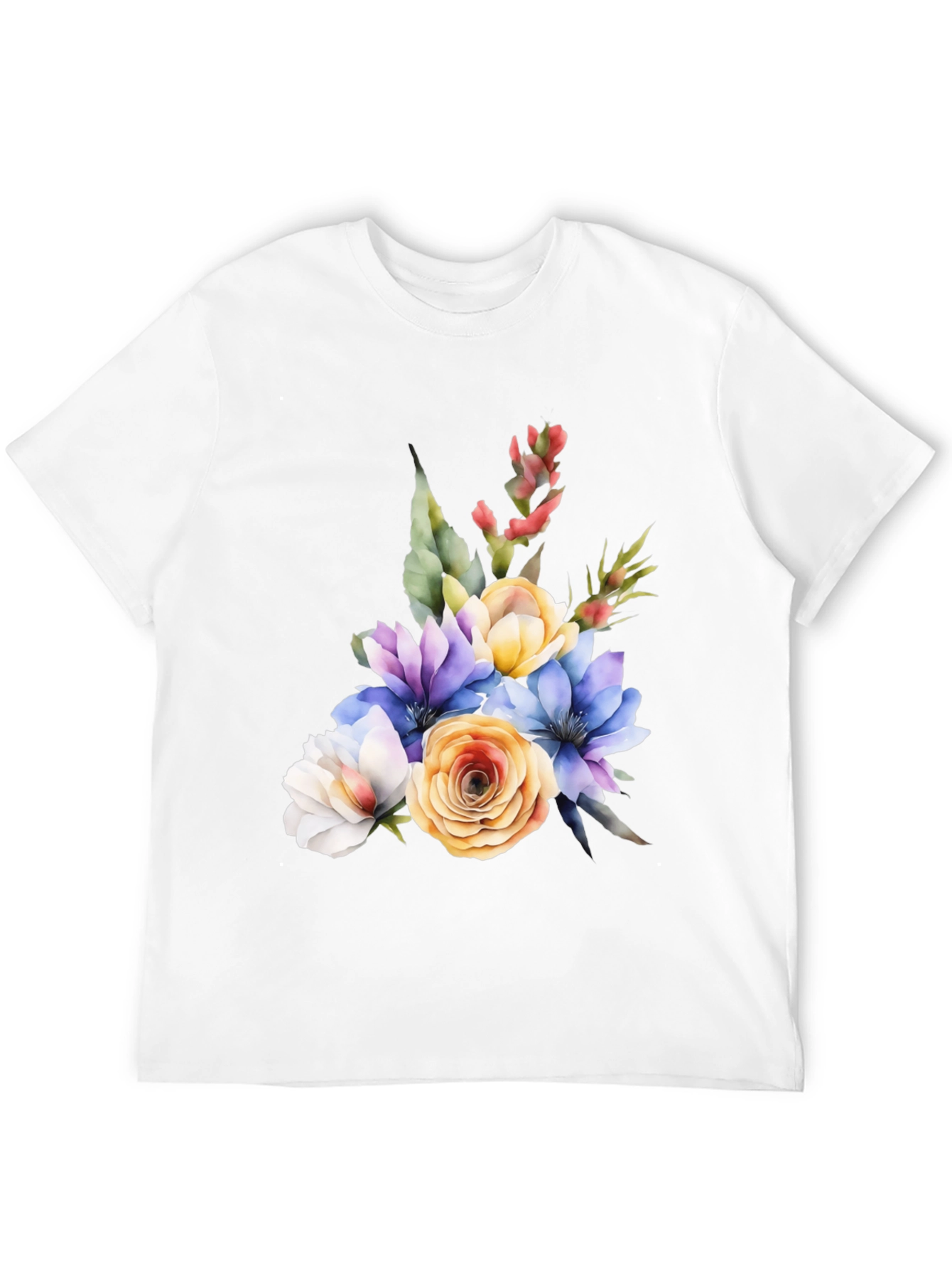 Floral Bouquet Graphic Black T-Shirt