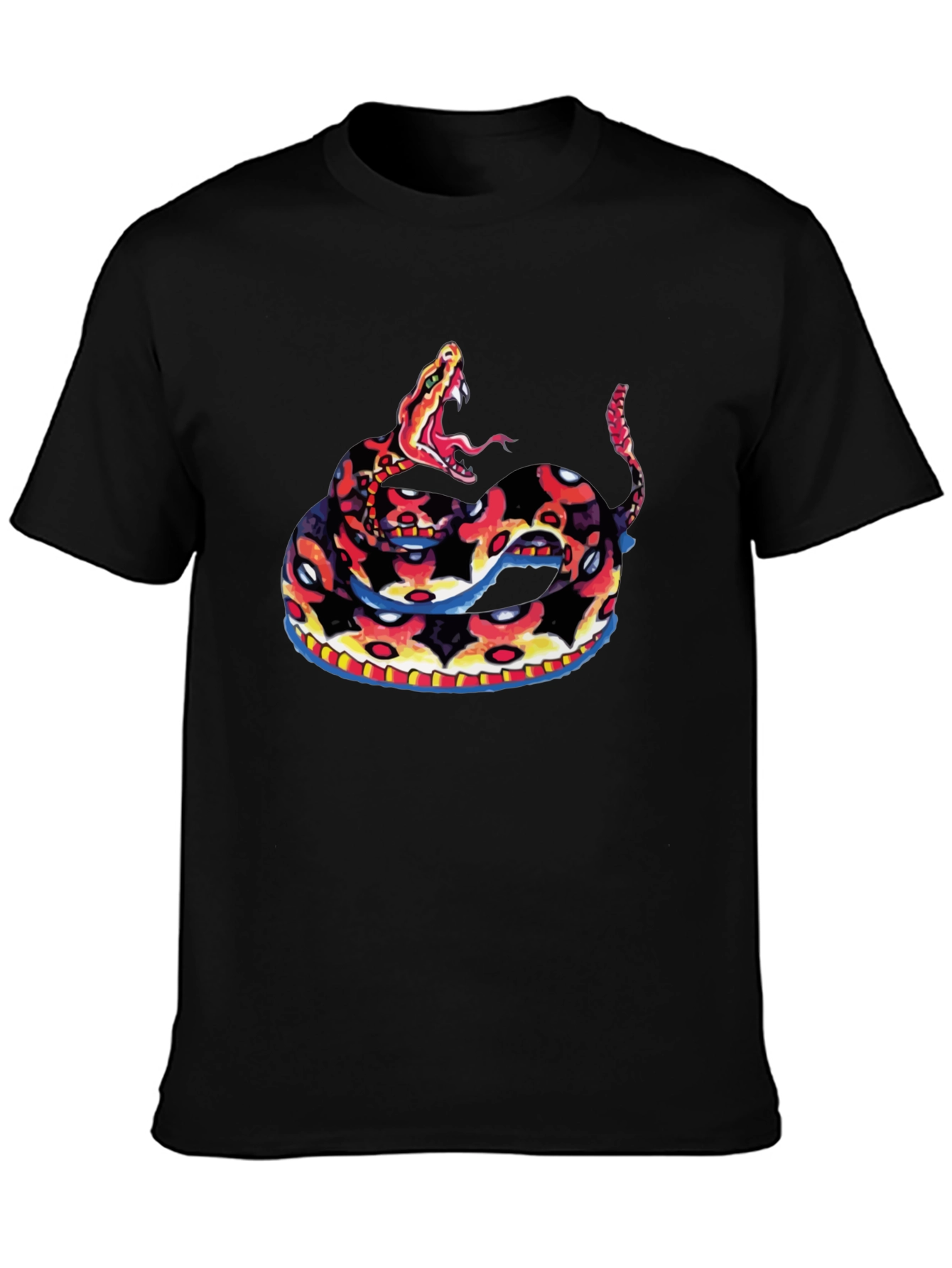 Black Tee with Rattlesnake Design