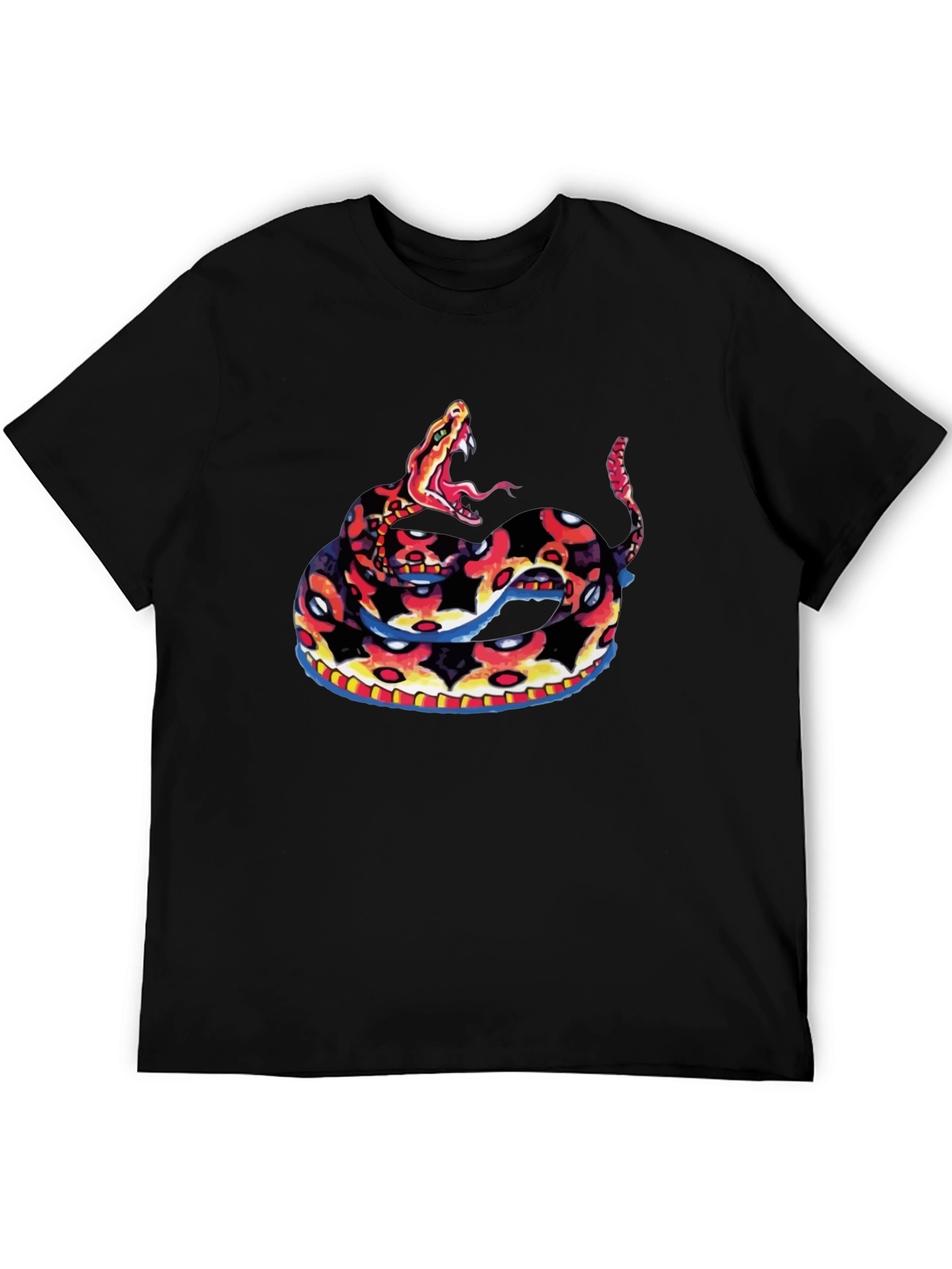 Black Tee with Rattlesnake Design