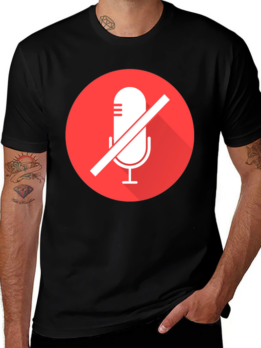 Mute Microphone Graphic Tee - Black
