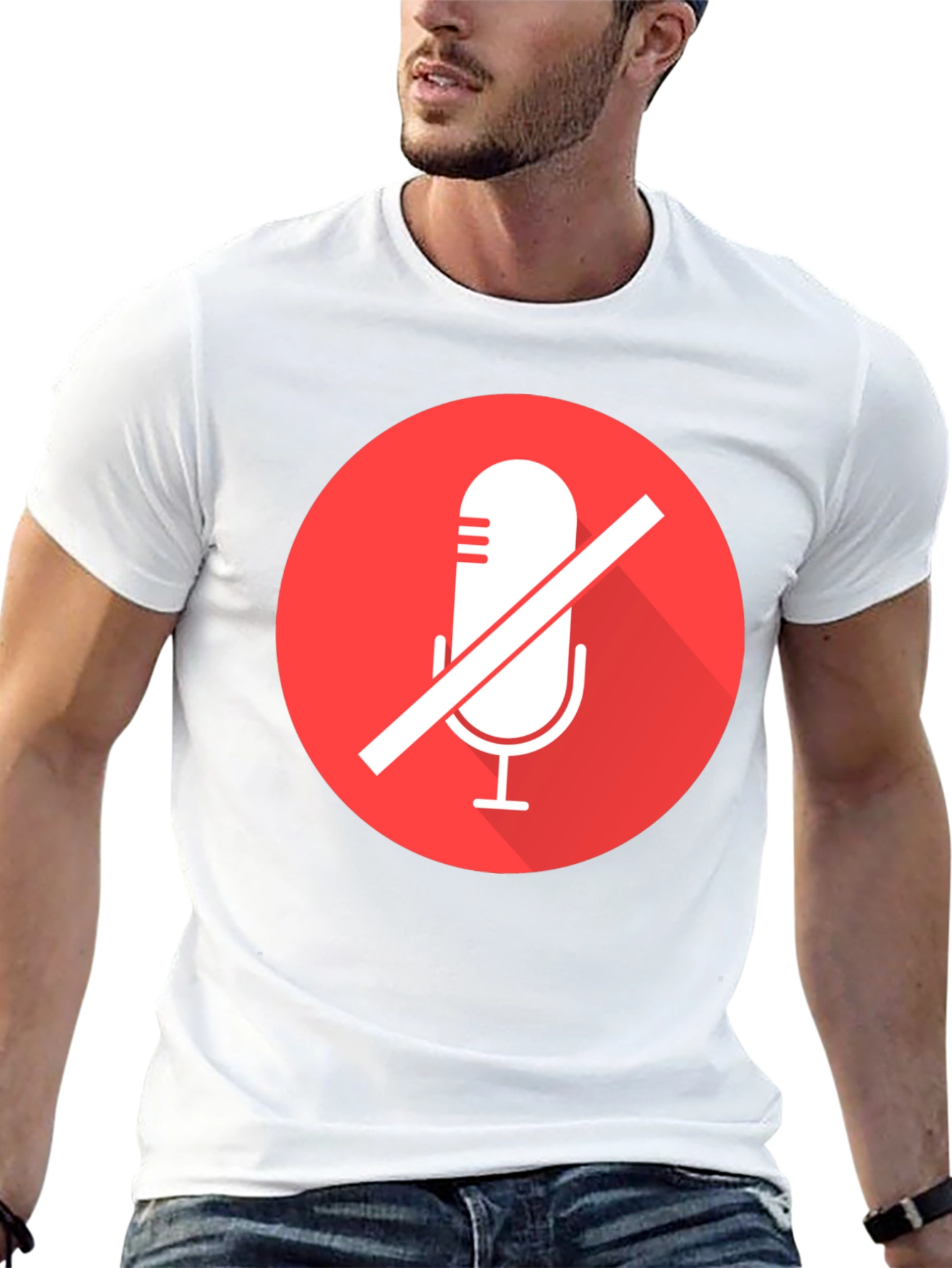 Mute Microphone Graphic Tee - Black