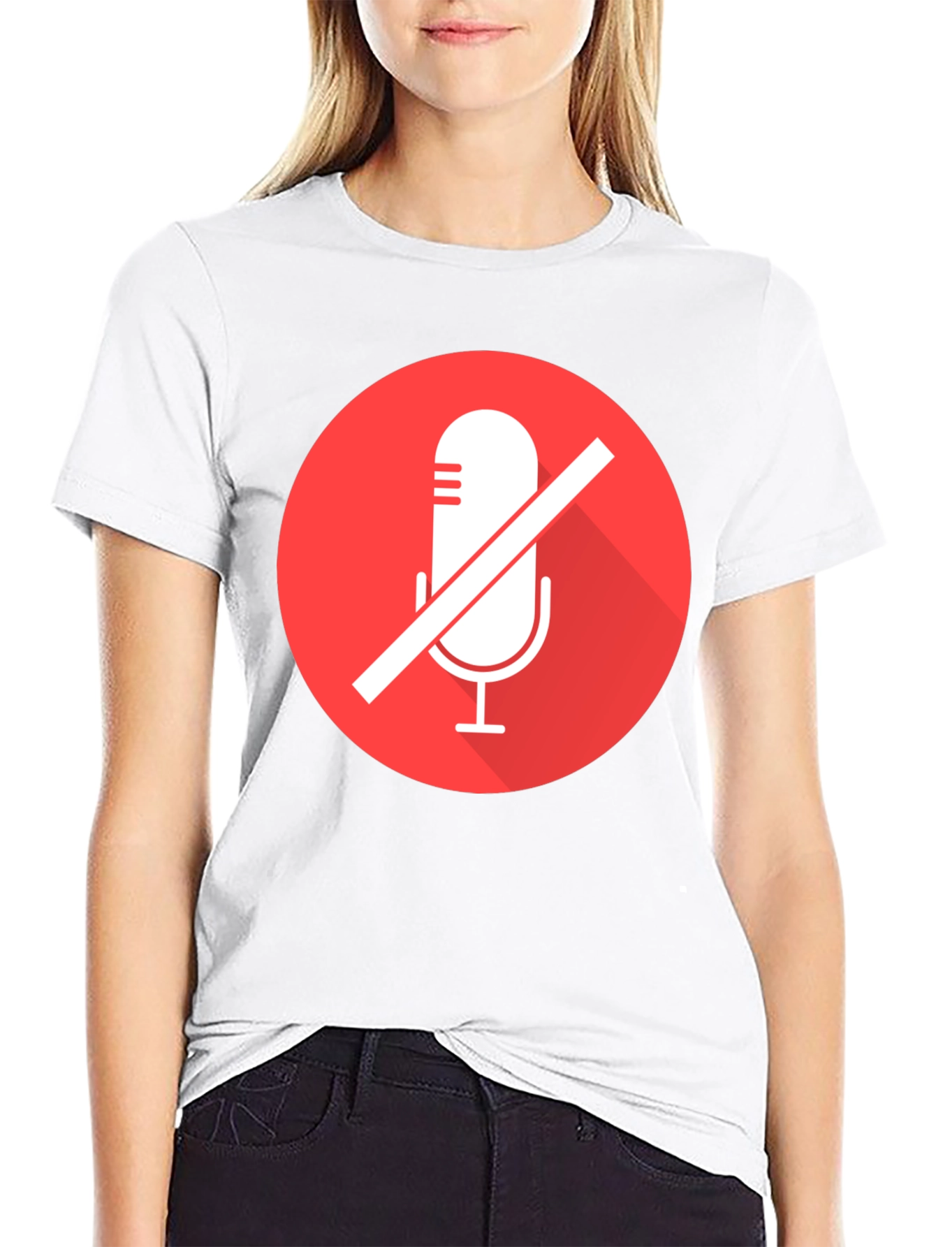 Mute Microphone Graphic Tee - Black