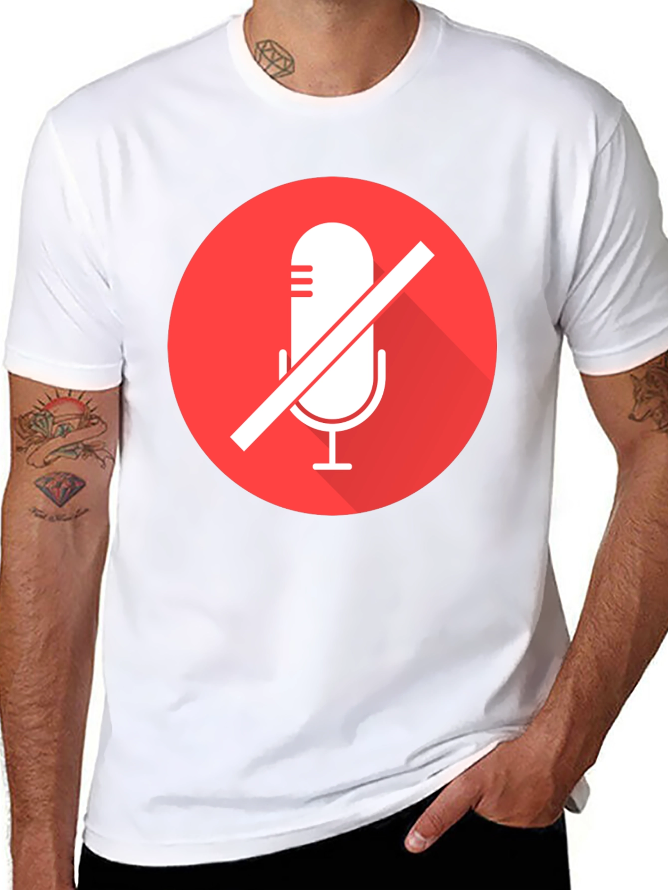 Mute Microphone Graphic Tee - Black