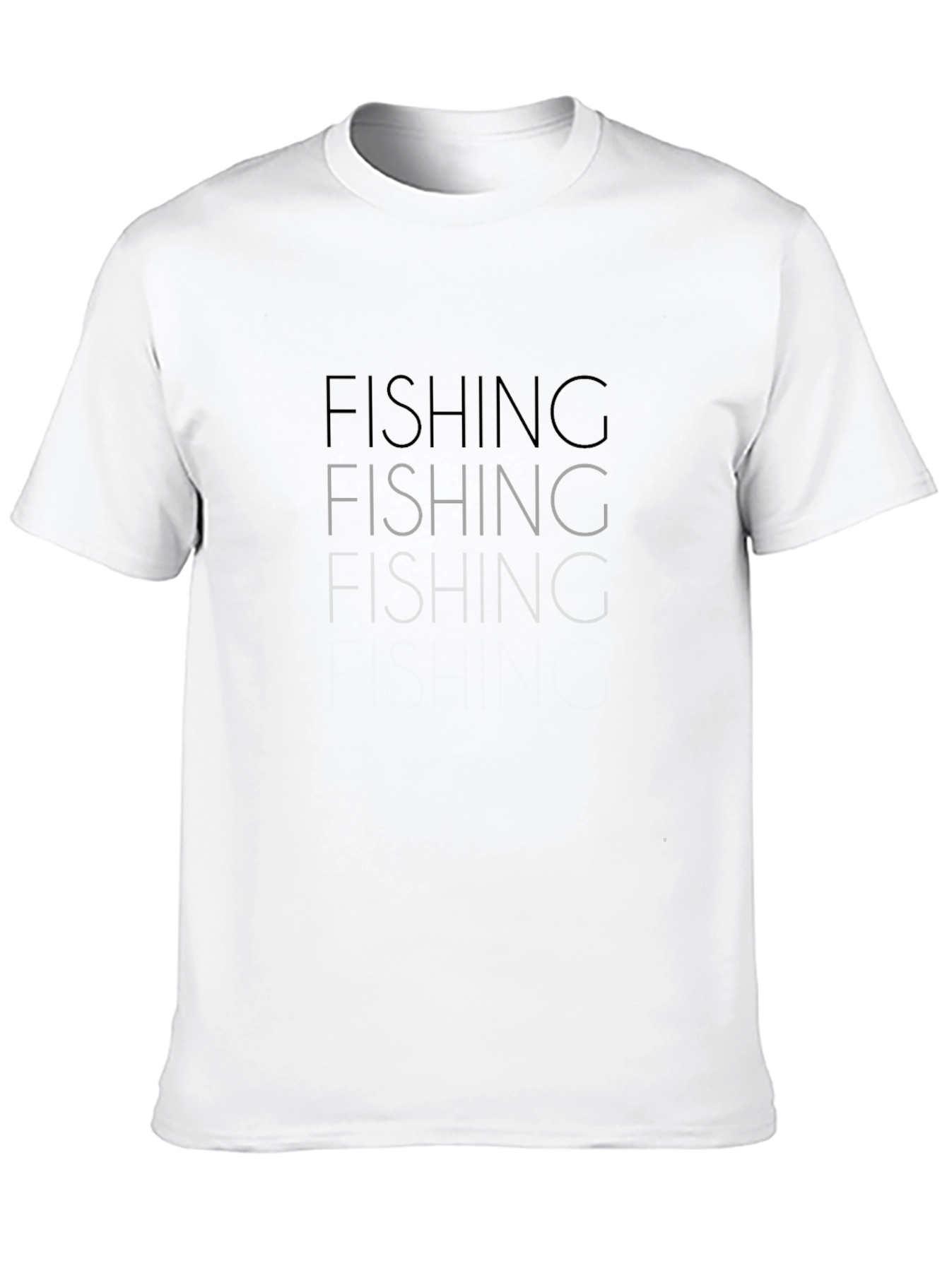 Fishing Graphic Print Black T-Shirt