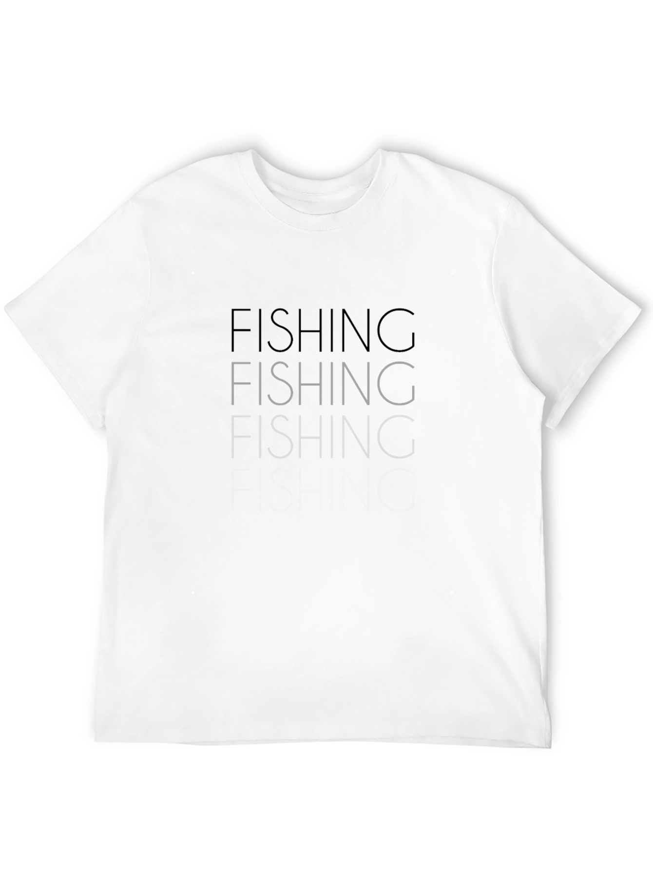 Fishing Graphic Print Black T-Shirt