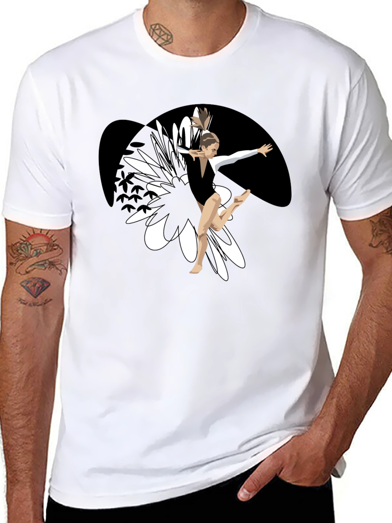 Gymnast Graphic Black T-Shirt