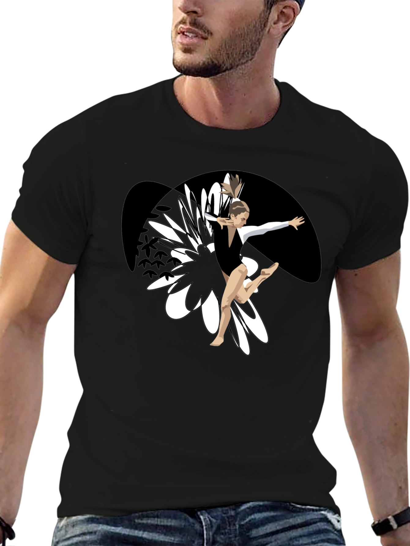 Gymnast Graphic Black T-Shirt