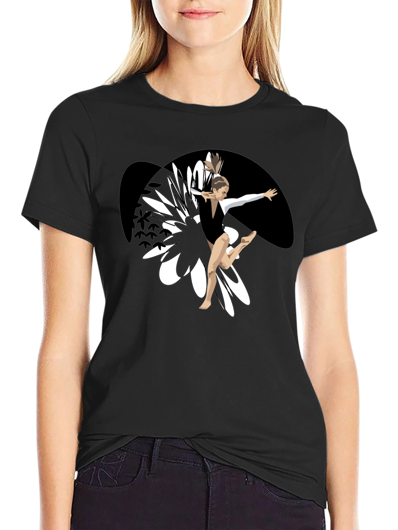 Gymnast Graphic Black T-Shirt