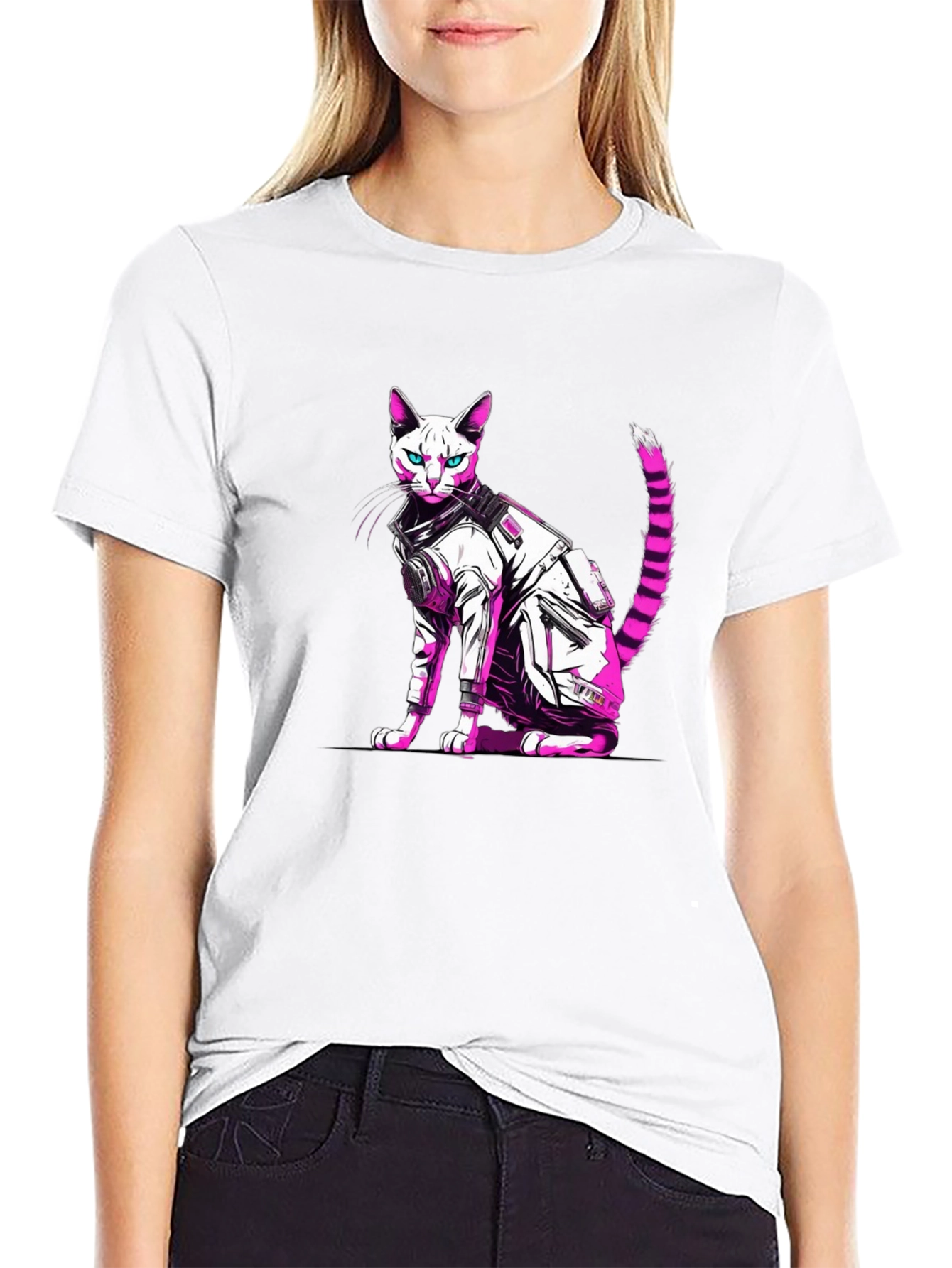 Cyberpunk Cat T-Shirt - Cool Graphic Tee