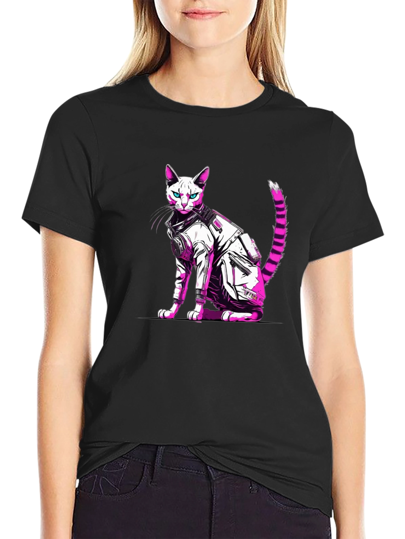 Cyberpunk Cat T-Shirt - Cool Graphic Tee