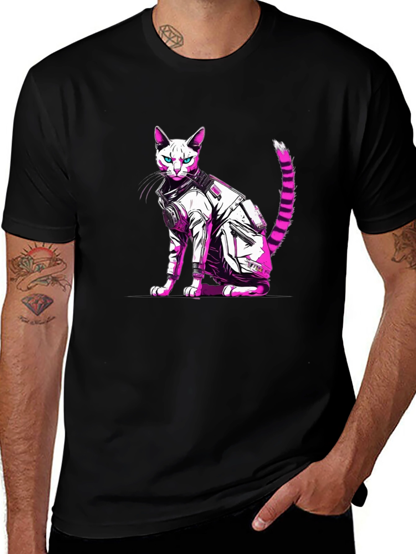 Cyberpunk Cat T-Shirt - Cool Graphic Tee