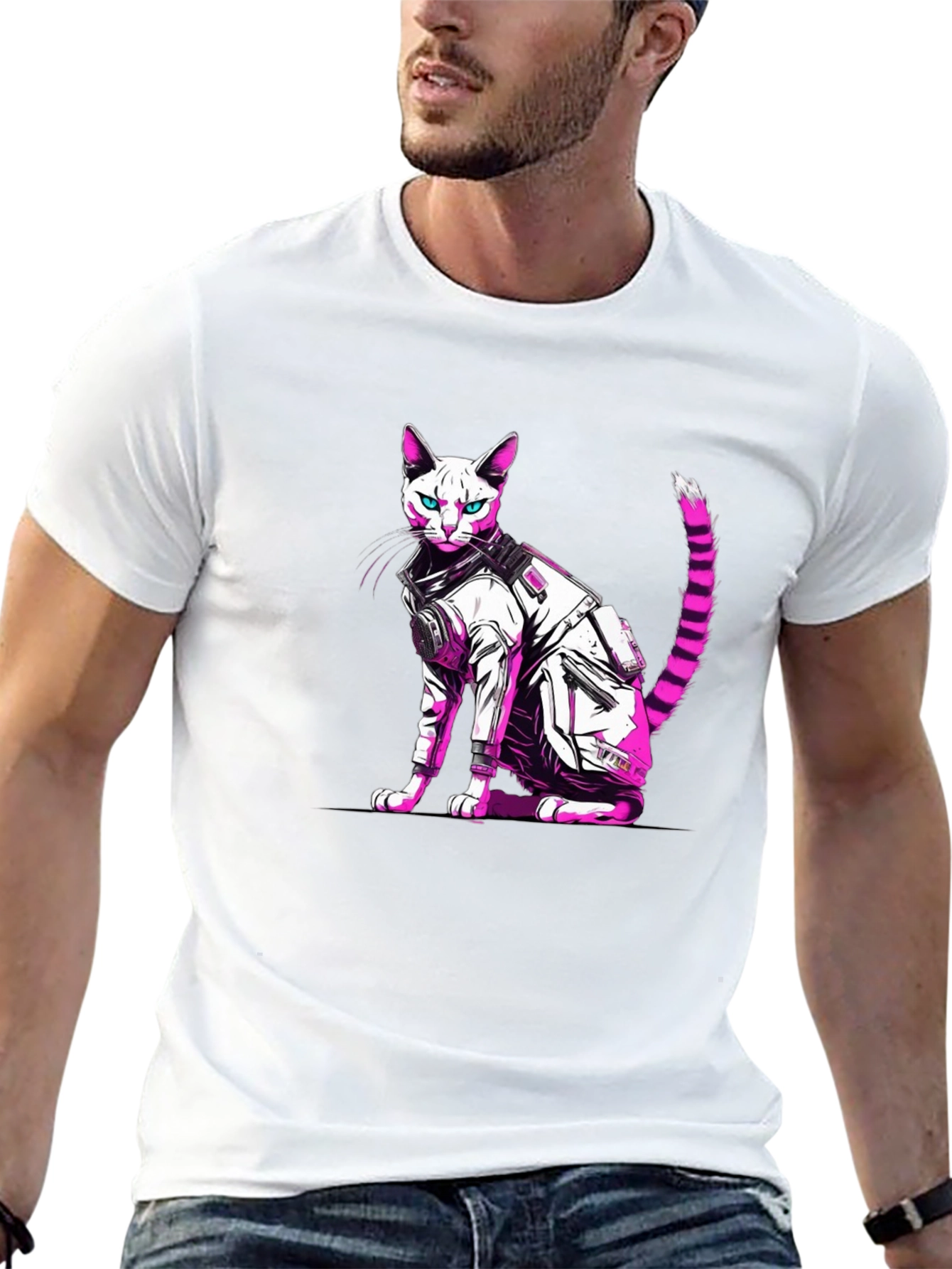 Cyberpunk Cat T-Shirt - Cool Graphic Tee