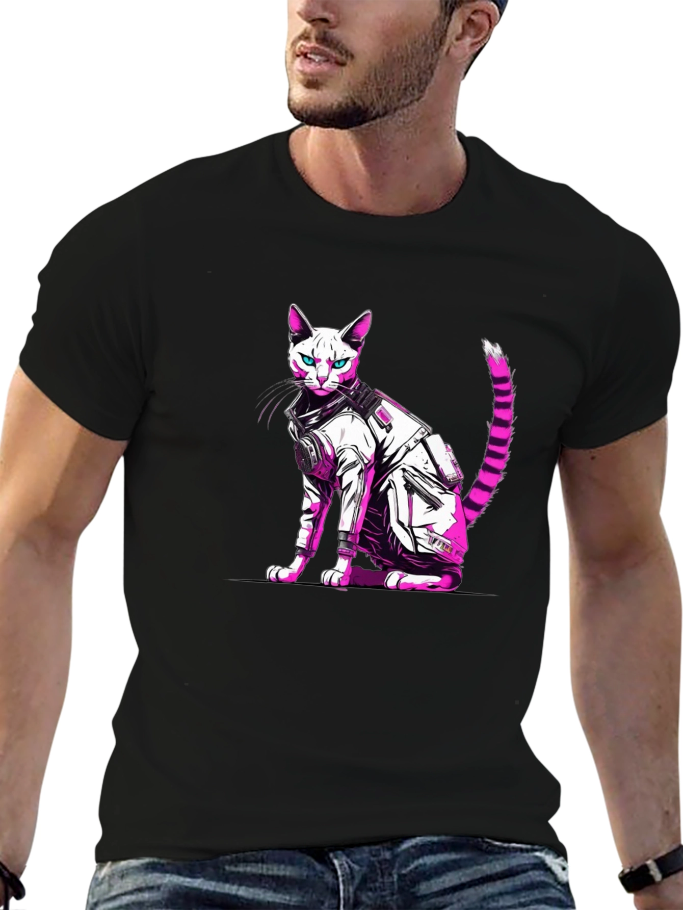 Cyberpunk Cat T-Shirt - Cool Graphic Tee