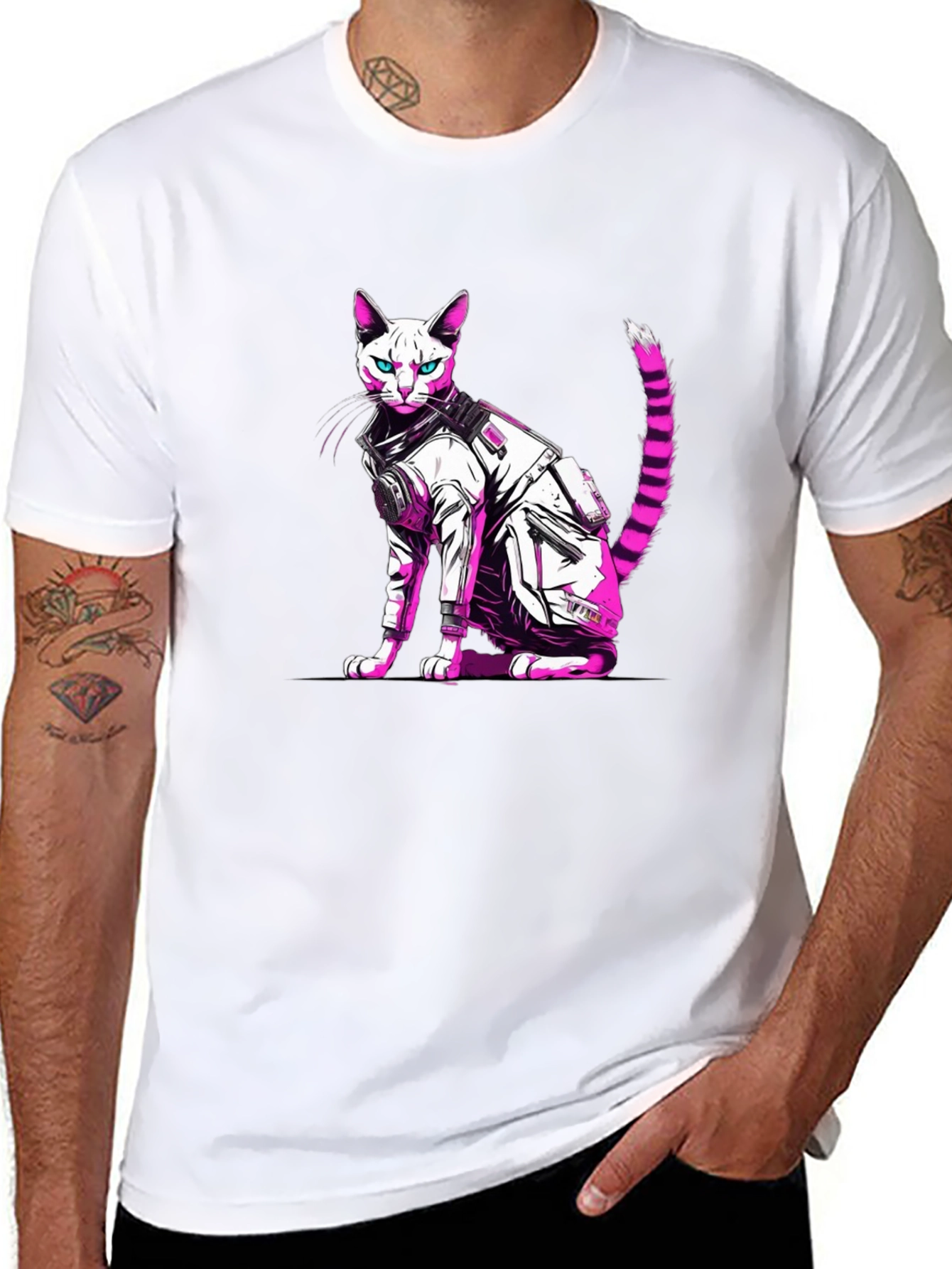 Cyberpunk Cat T-Shirt - Cool Graphic Tee