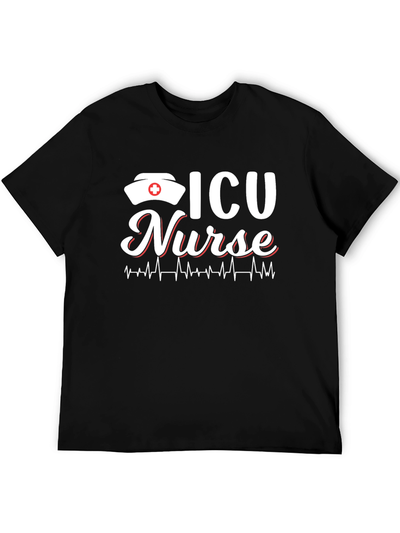 ICU Nurse T-Shirt - Heartbeat Design