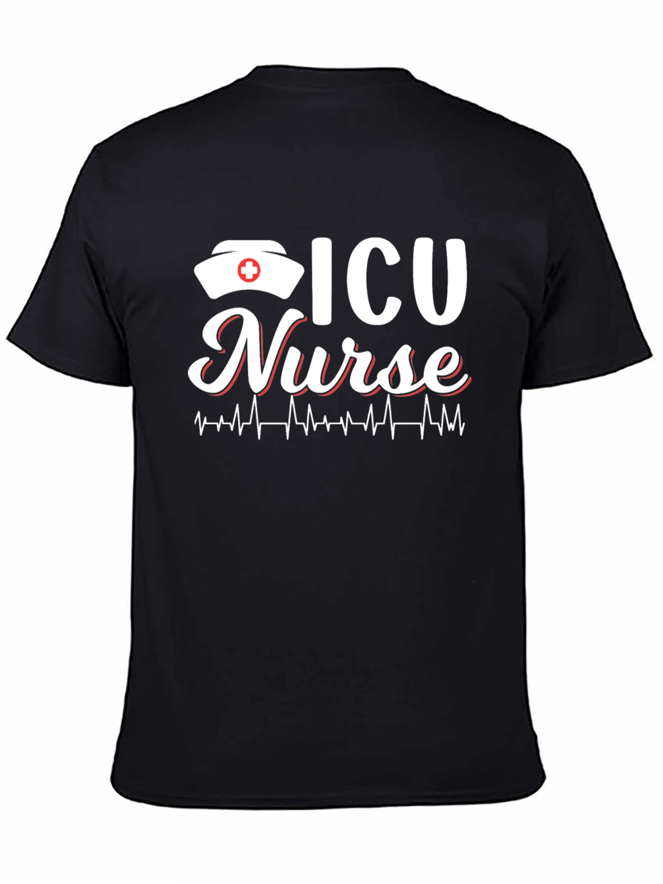 ICU Nurse T-Shirt - Heartbeat Design