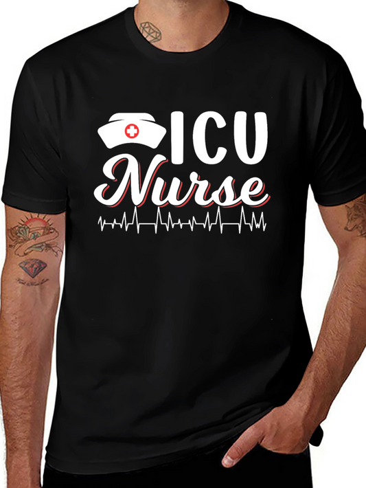 ICU Nurse T-Shirt - Heartbeat Design