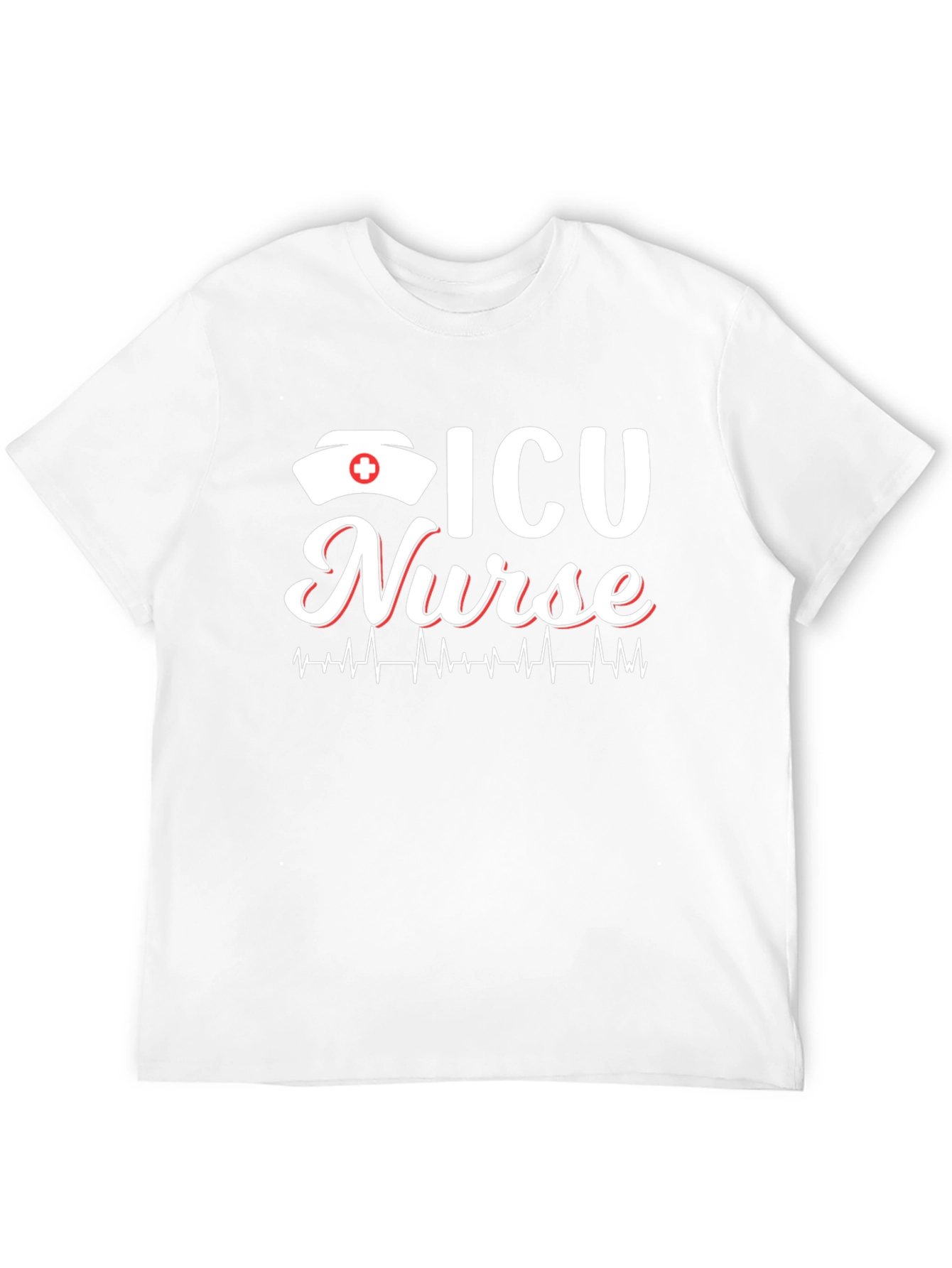 ICU Nurse T-Shirt - Heartbeat Design