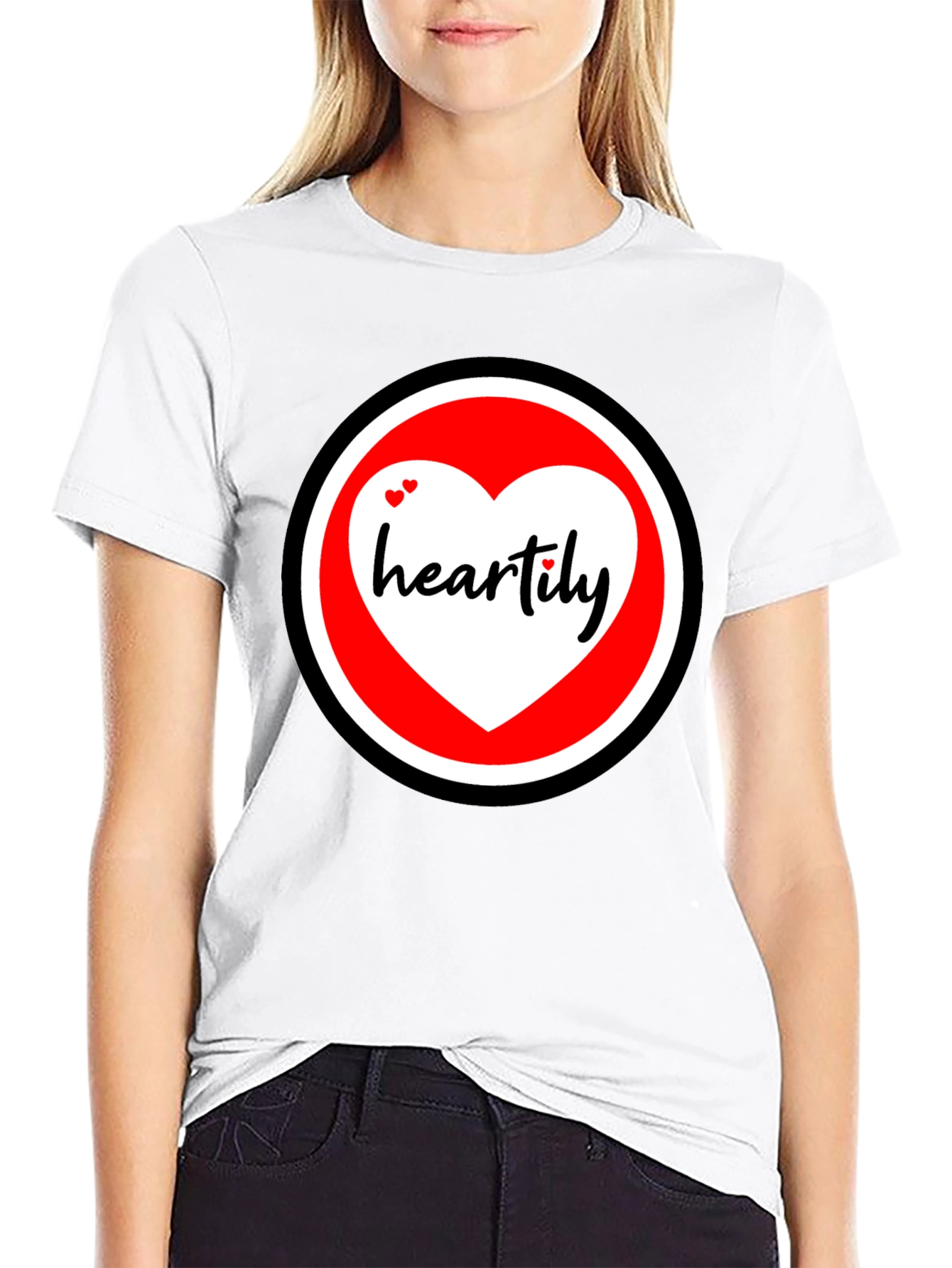 Heartily Graphic T-Shirt - Black Cotton Blend