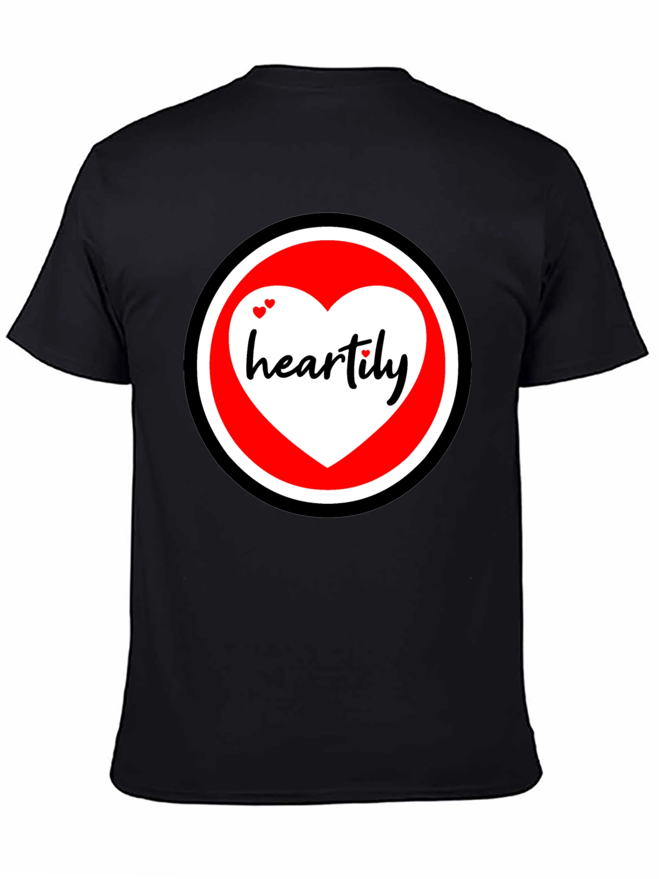 Heartily Graphic T-Shirt - Black Cotton Blend