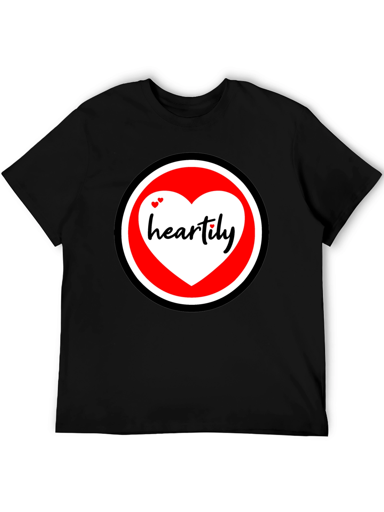 Heartily Graphic T-Shirt - Black Cotton Blend