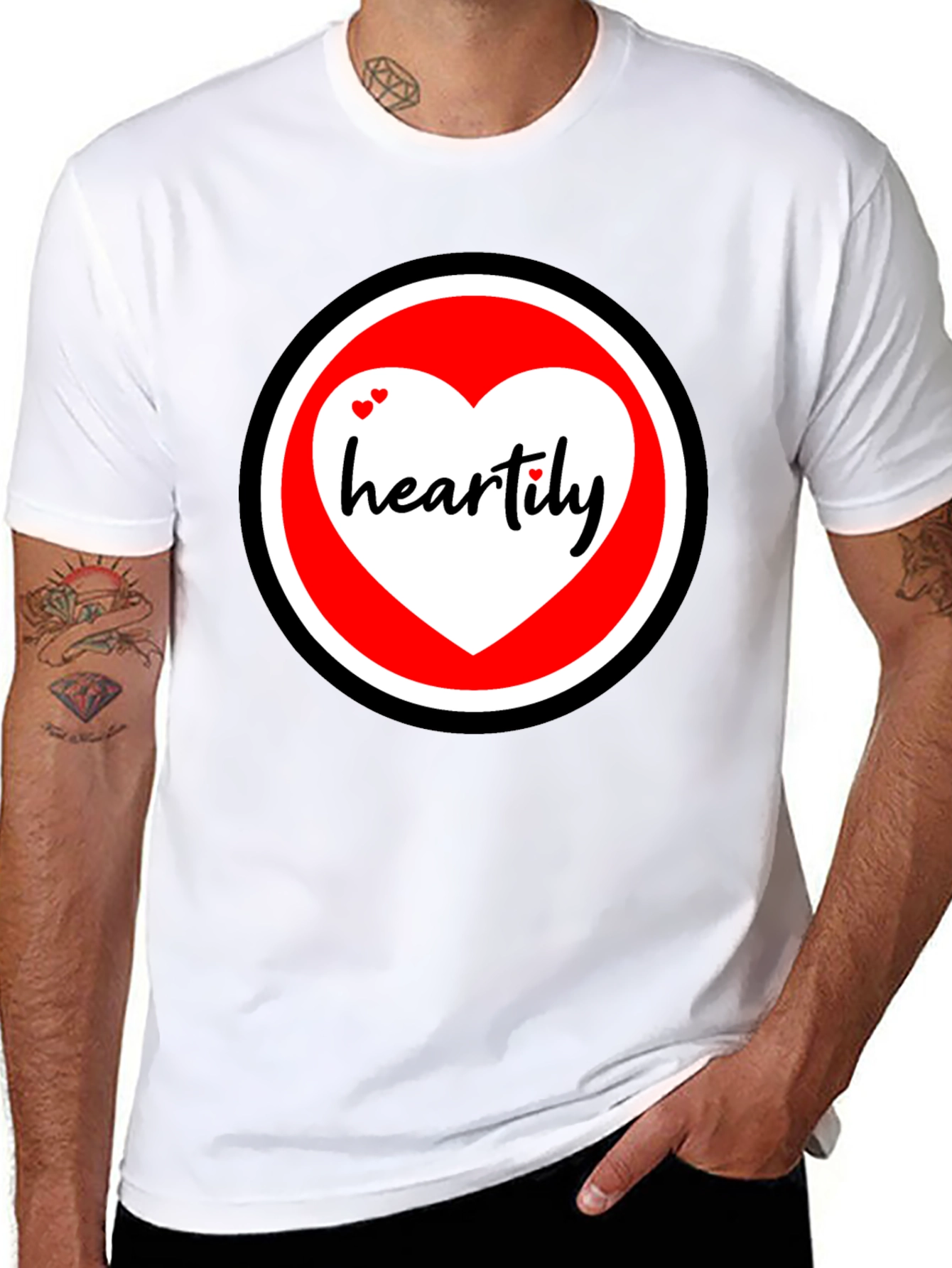 Heartily Graphic T-Shirt - Black Cotton Blend