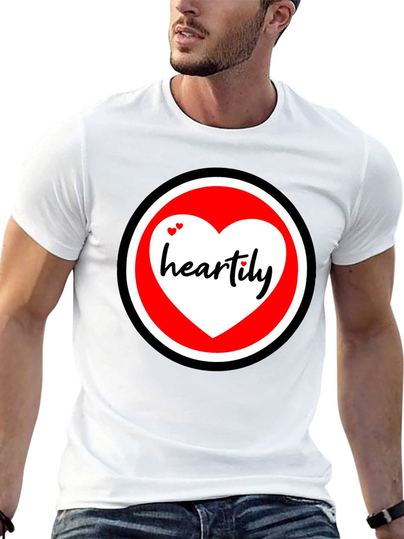 Heartily Graphic T-Shirt - Black Cotton Blend