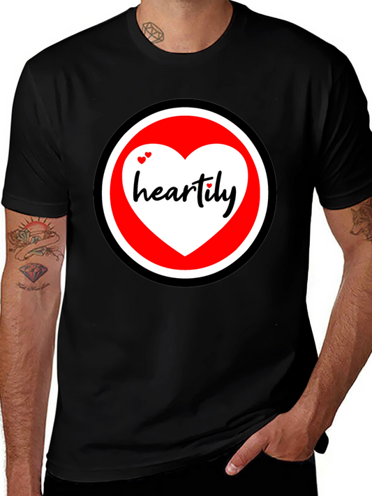Heartily Graphic T-Shirt - Black Cotton Blend