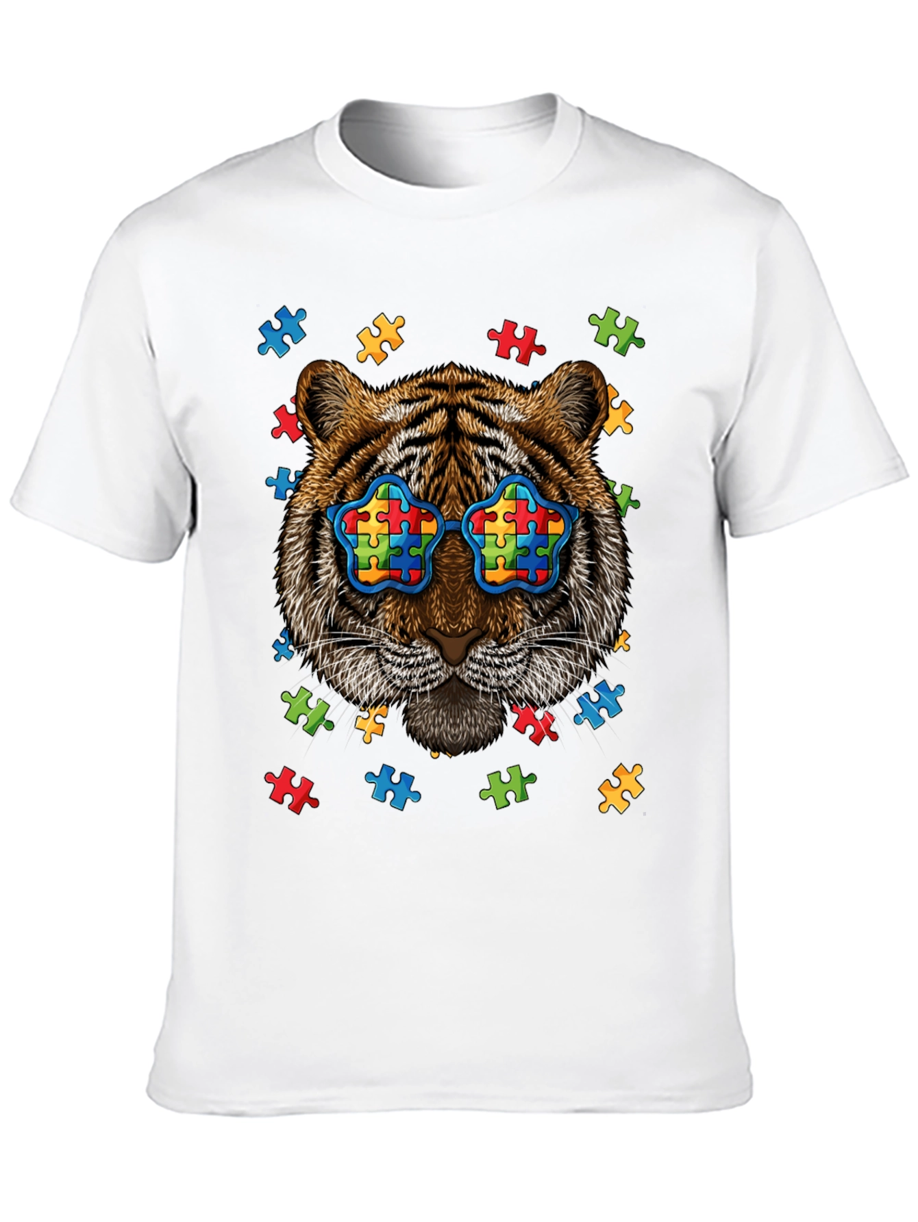Autism Awareness Tiger Graphic T-Shirt