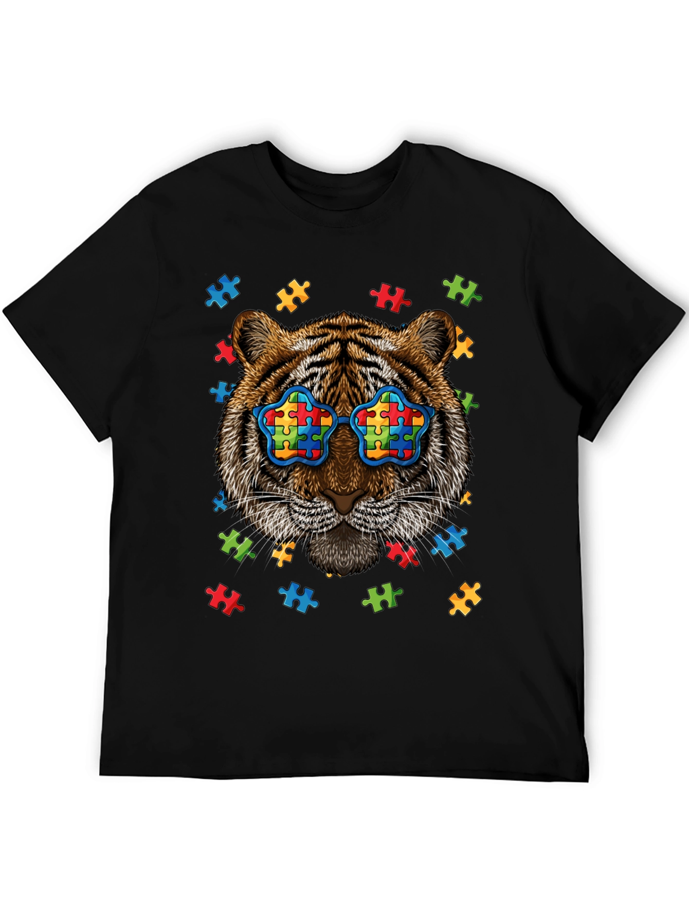 Autism Awareness Tiger Graphic T-Shirt