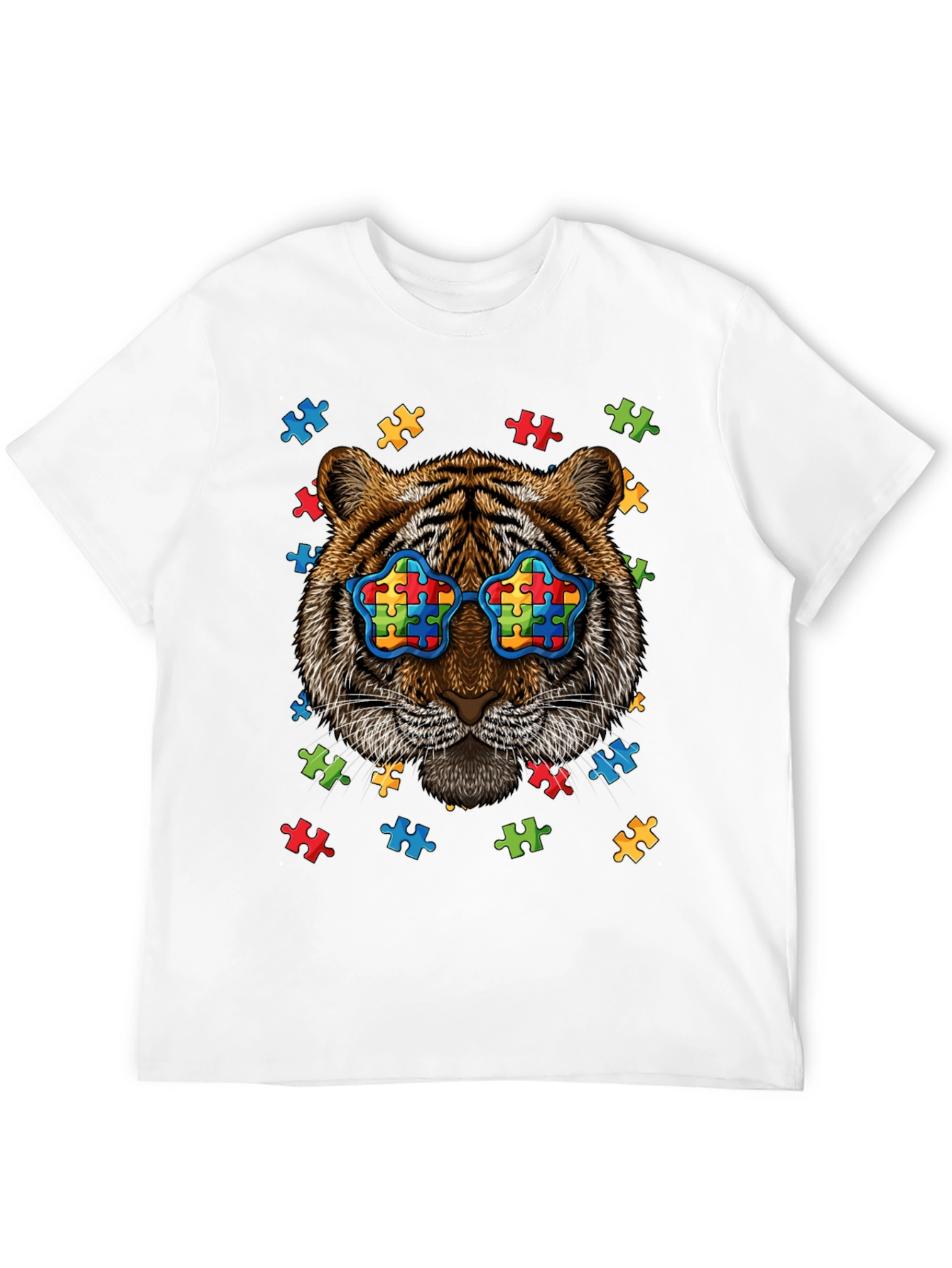 Autism Awareness Tiger Graphic T-Shirt