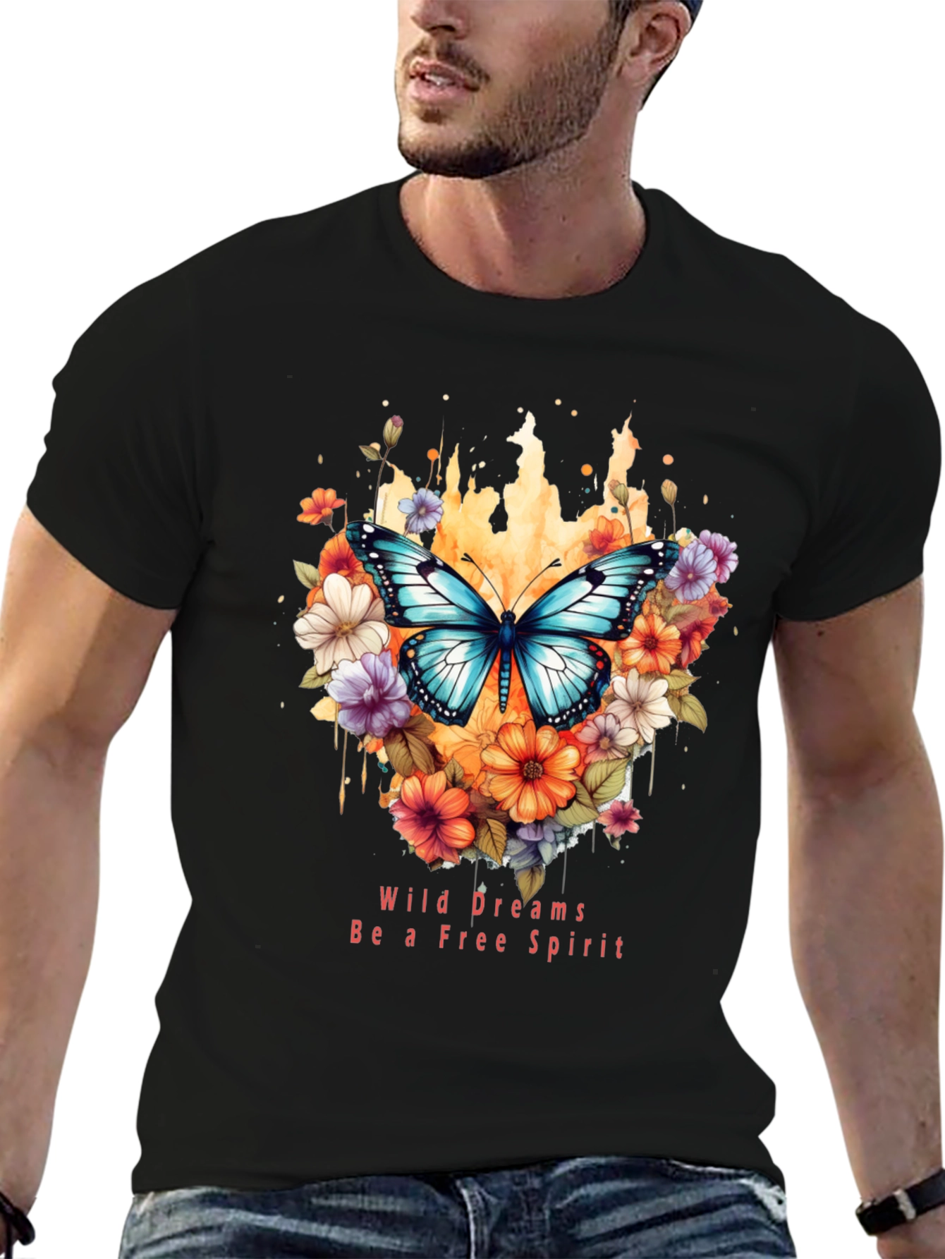 Wild Dreams Free Spirit Butterfly Graphic T-Shirt