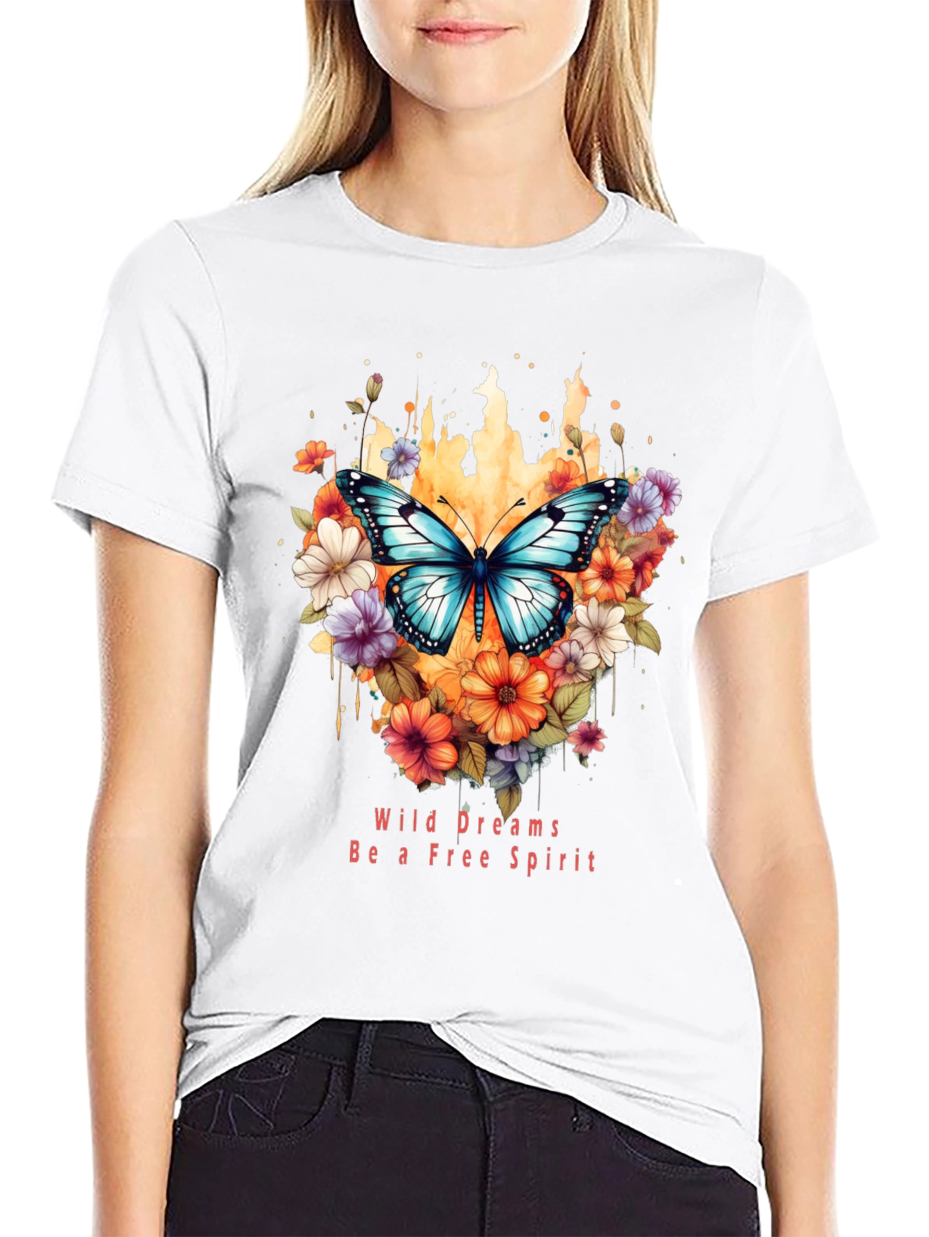 Wild Dreams Free Spirit Butterfly Graphic T-Shirt