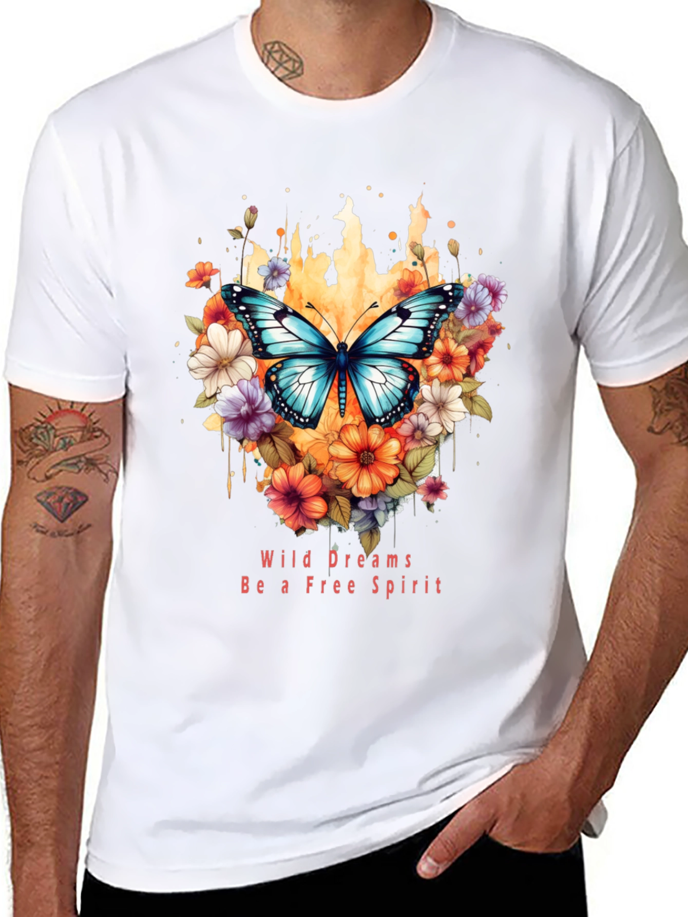 Wild Dreams Free Spirit Butterfly Graphic T-Shirt