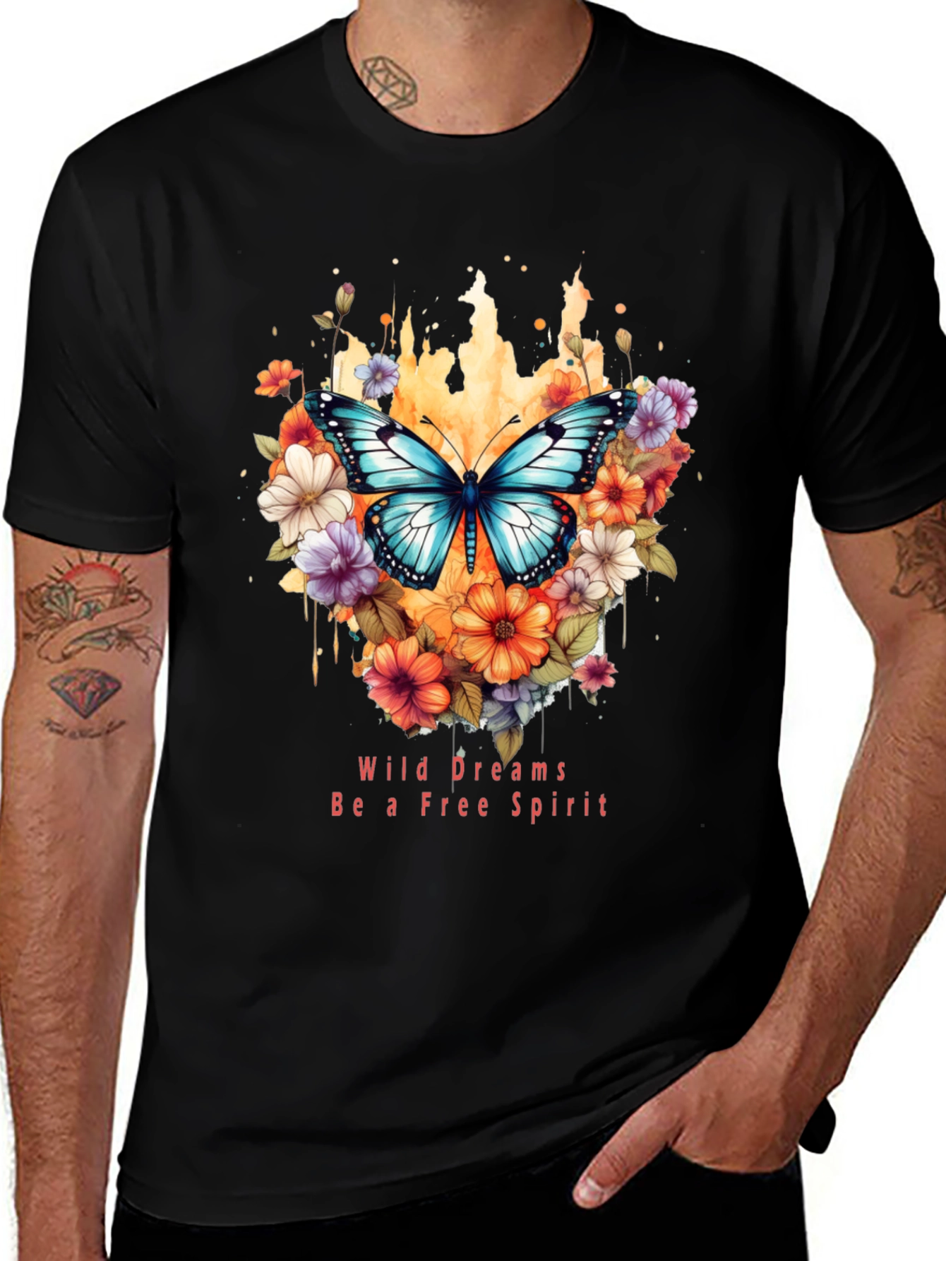 Wild Dreams Free Spirit Butterfly Graphic T-Shirt