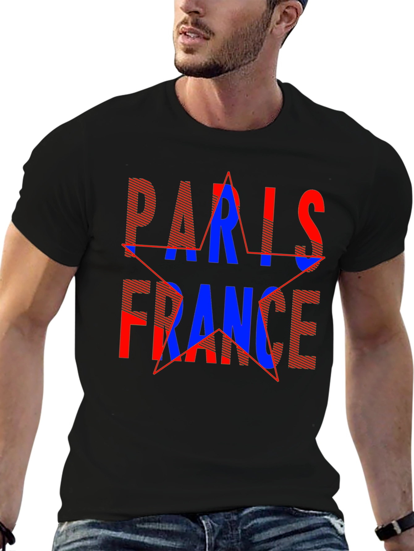 Paris France Graphic Tee - Stylish Black T-Shirt
