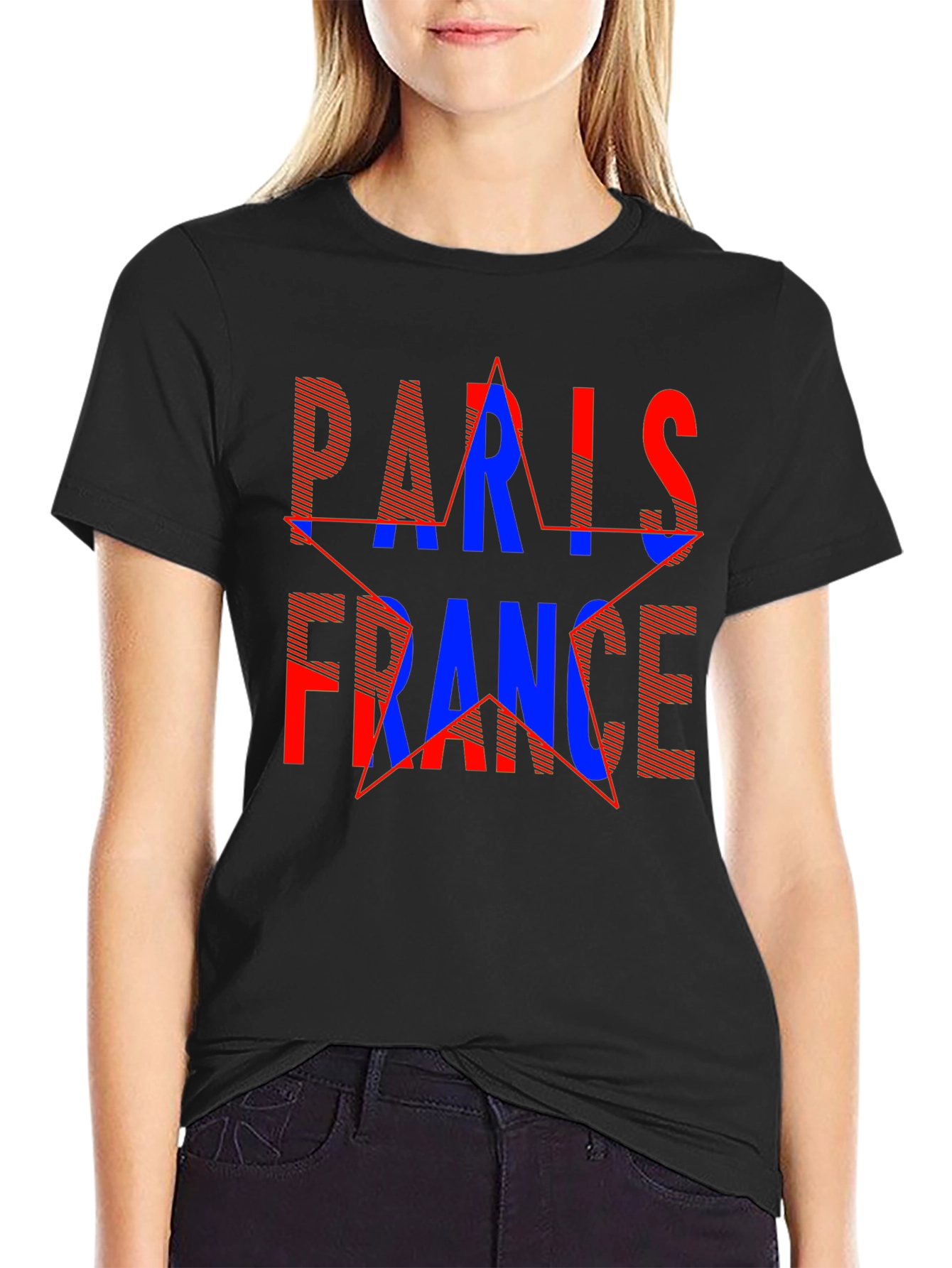 Paris France Graphic Tee - Stylish Black T-Shirt