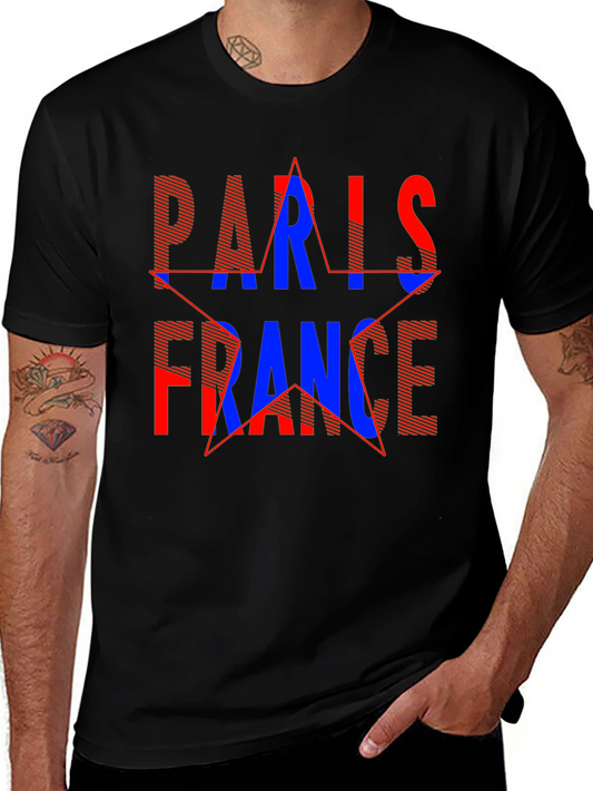 Paris France Graphic Tee - Stylish Black T-Shirt