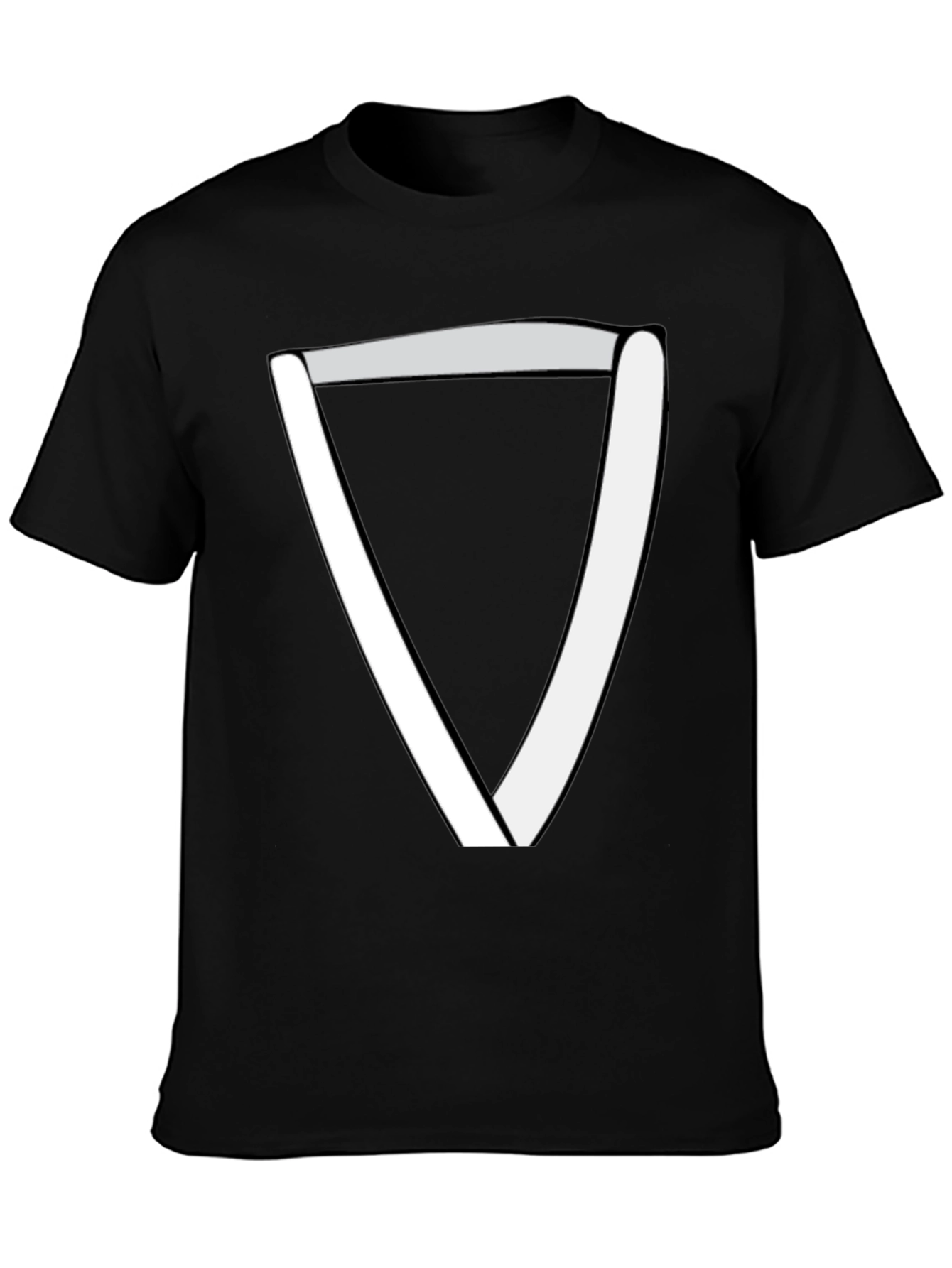 Modern Geometric Triangle T-Shirt - Black