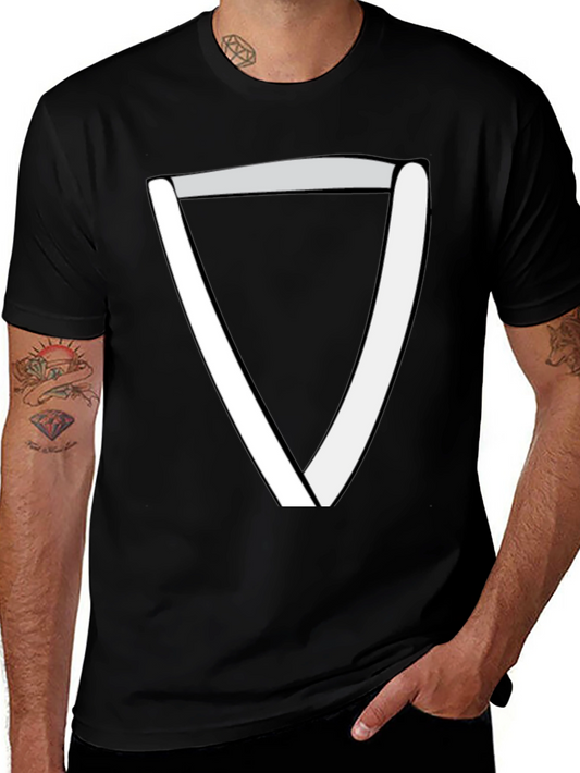 Modern Geometric Triangle T-Shirt - Black