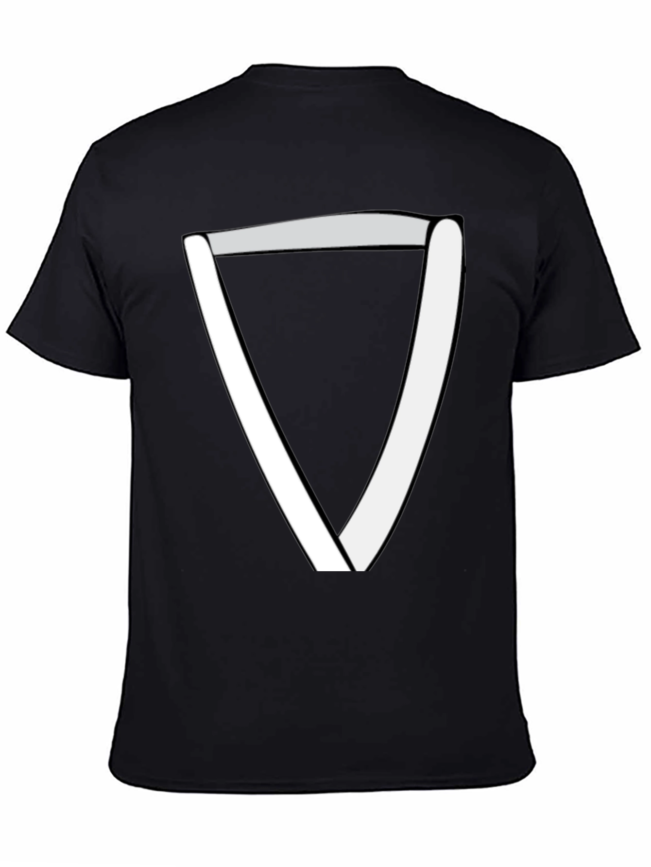Modern Geometric Triangle T-Shirt - Black