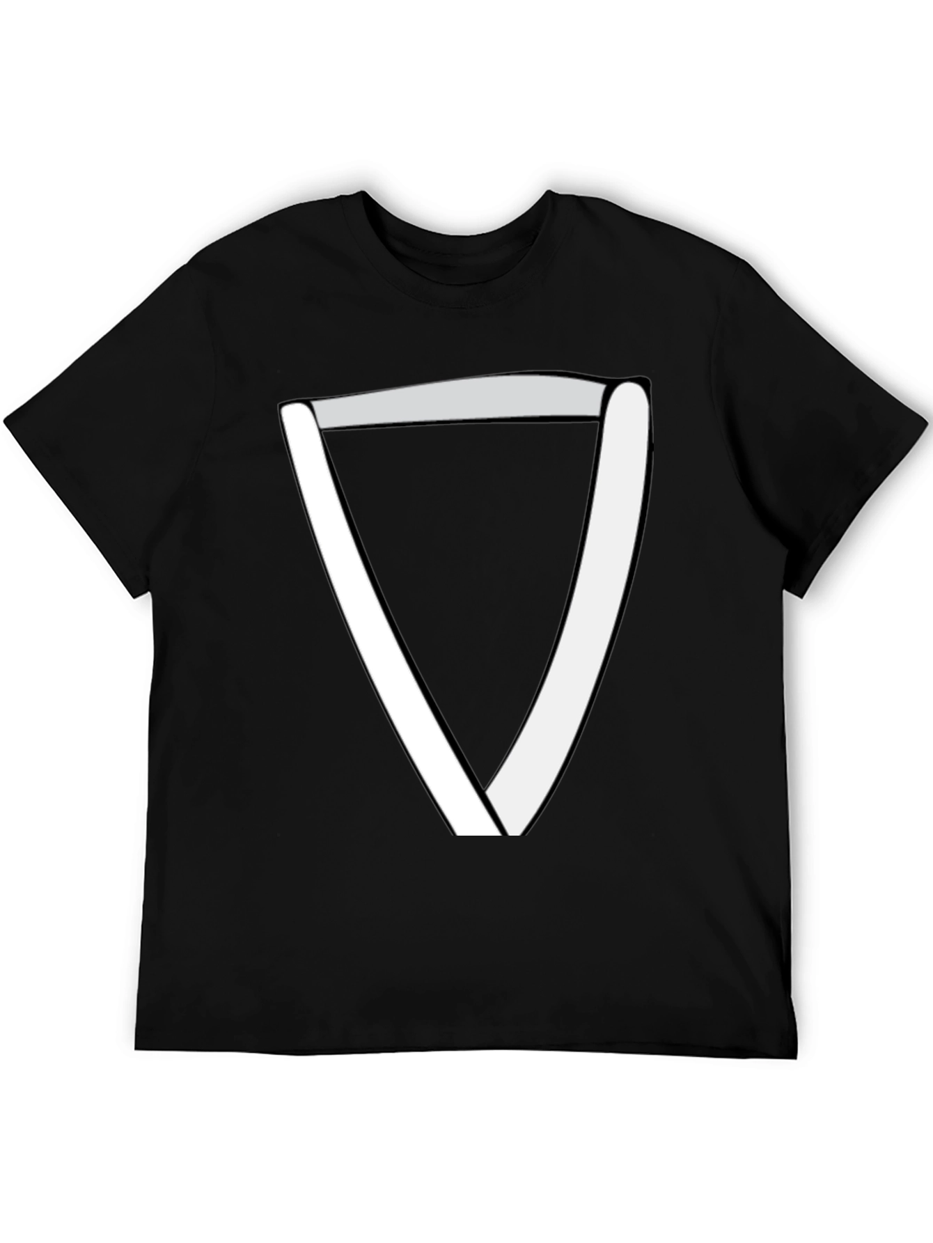 Modern Geometric Triangle T-Shirt - Black