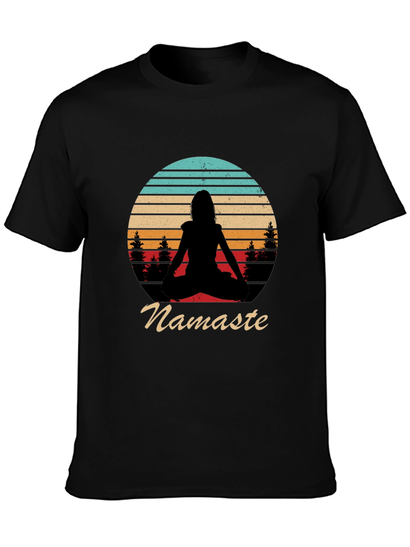 Namaste Yoga Pose Silhouette T-Shirt