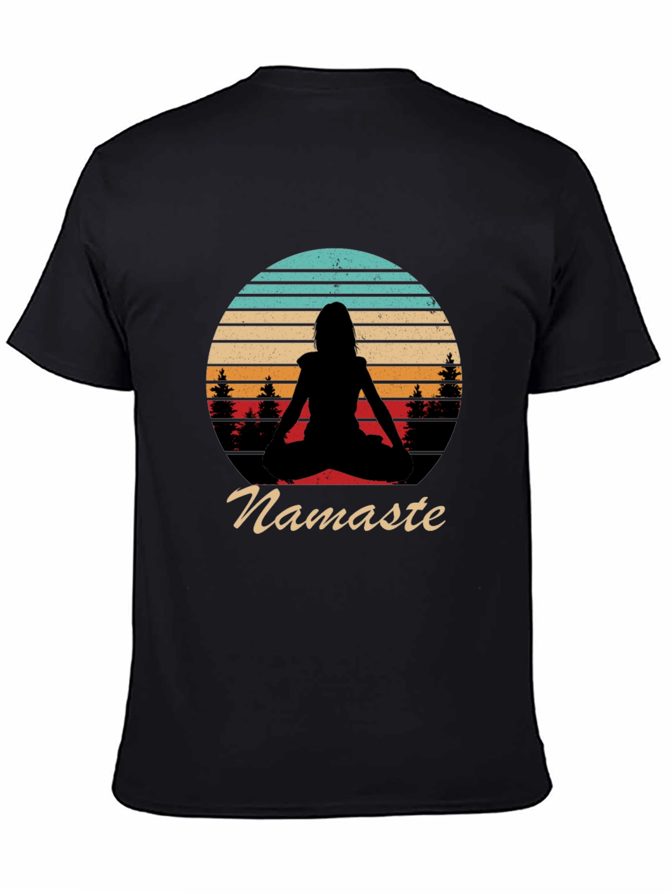Namaste Yoga Pose Silhouette T-Shirt