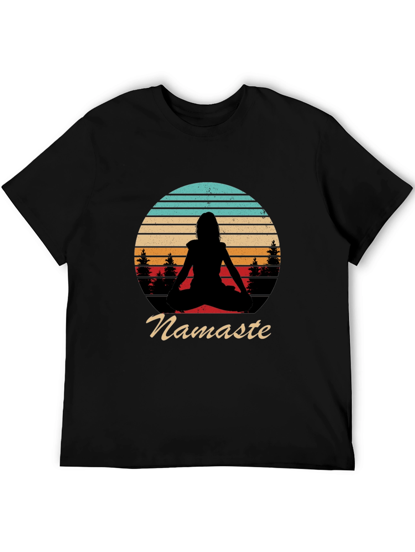 Namaste Yoga Pose Silhouette T-Shirt
